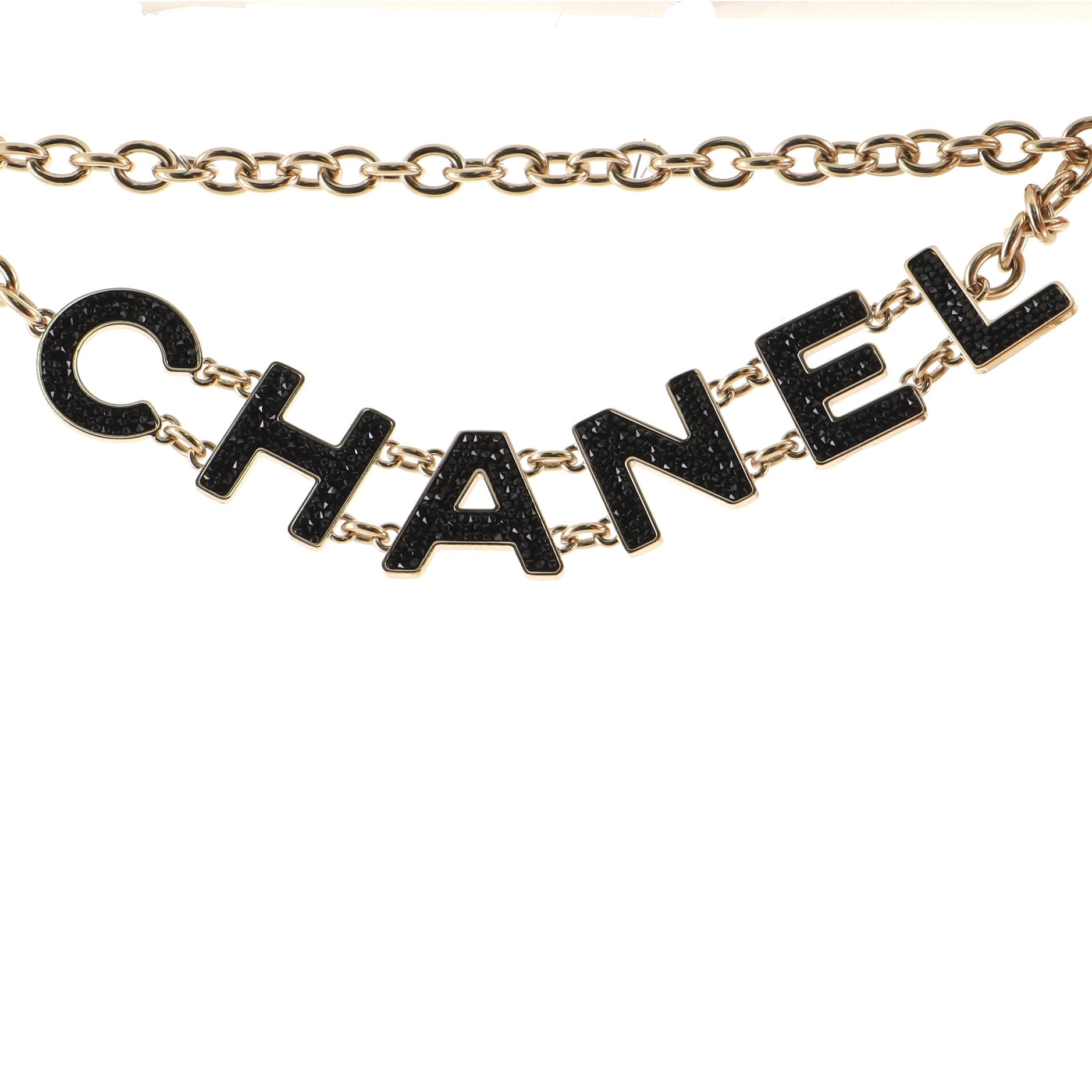 Logo Chain Belt Metal  with Crystals 80
