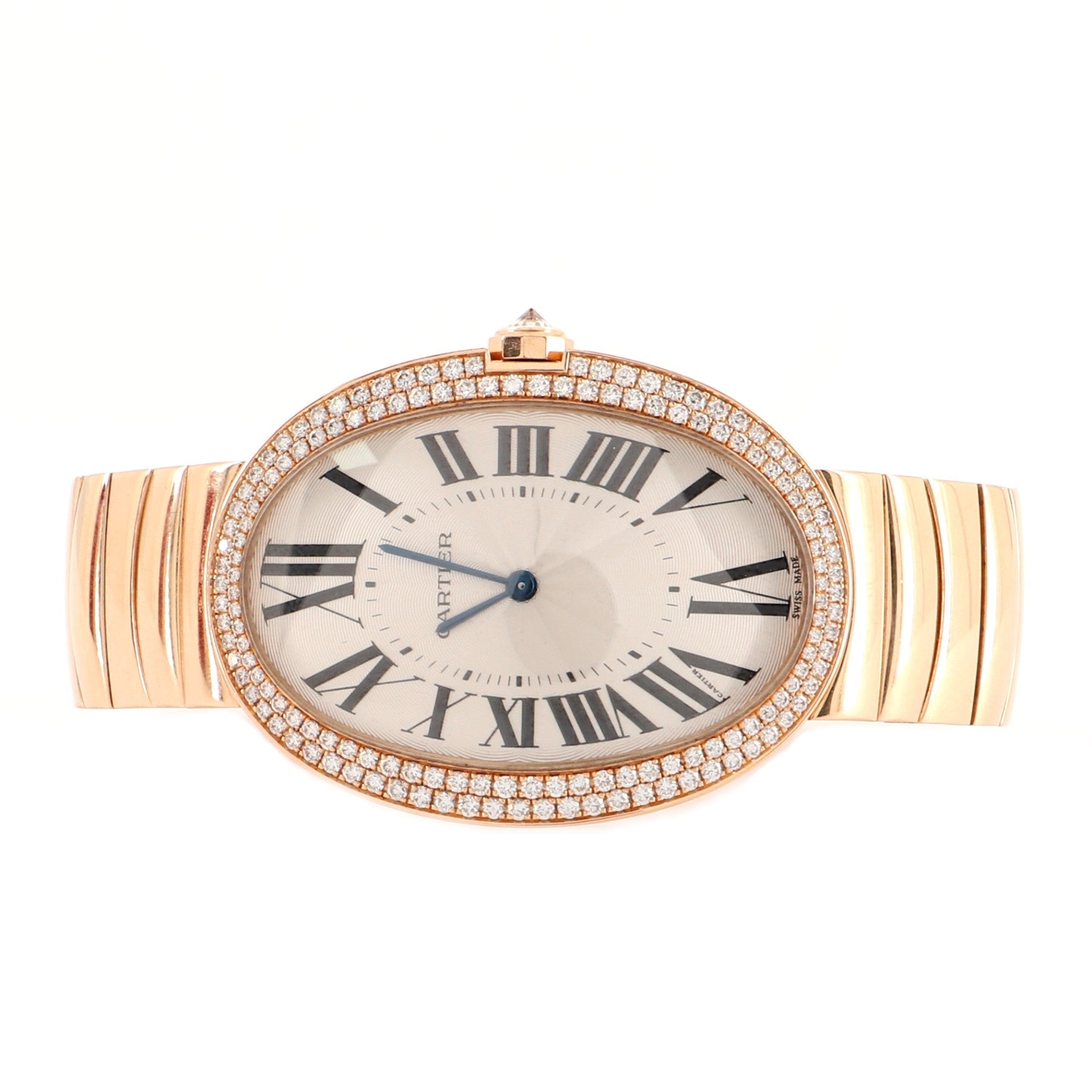 Baignoire Manual Watch Rose Gold with Diamond Bezel 34