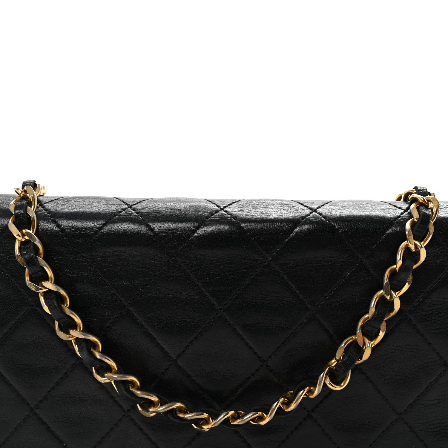 Lambskin Quilted Small Single Flap Bag Black