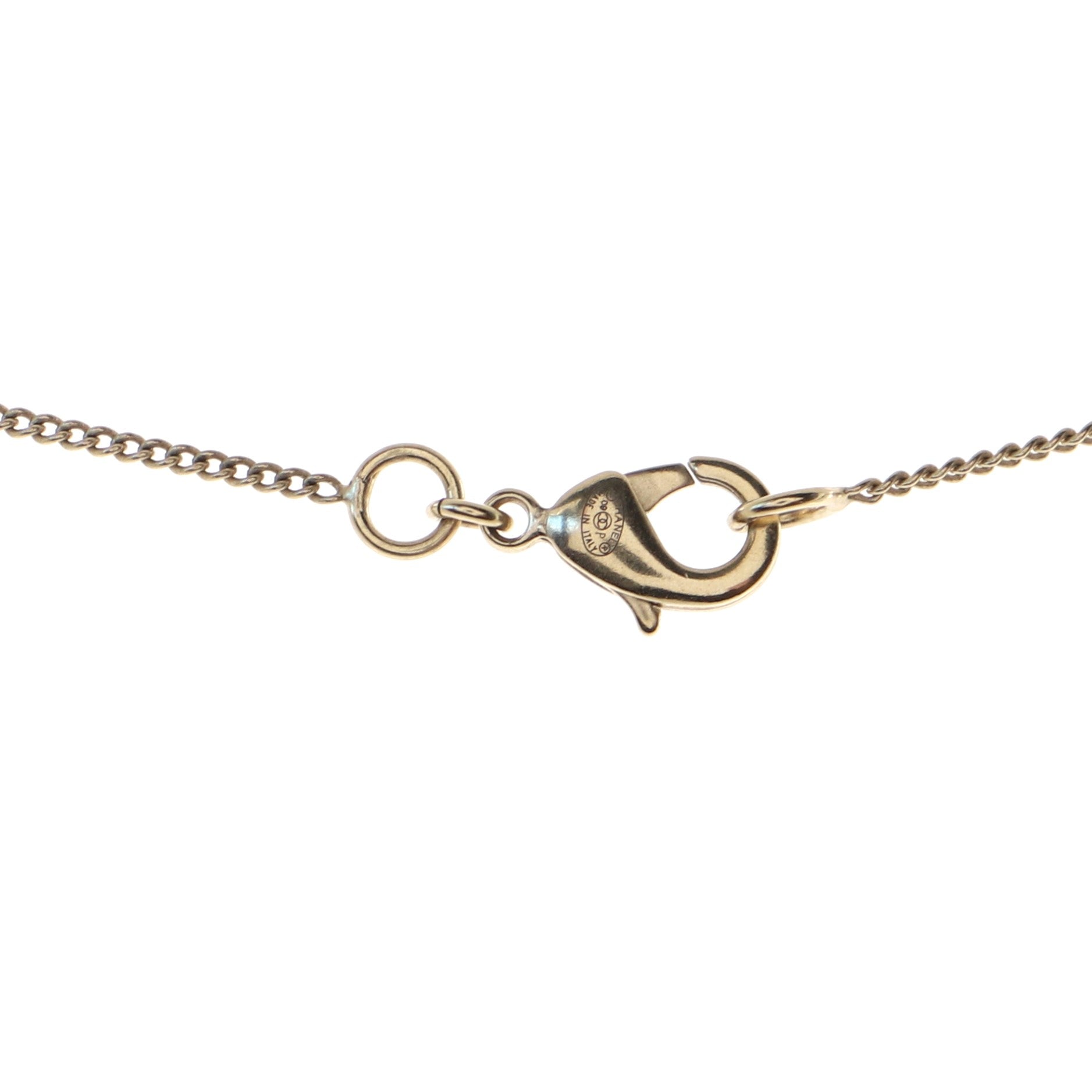 CC Scissor Pendant Necklace Embellished Metal