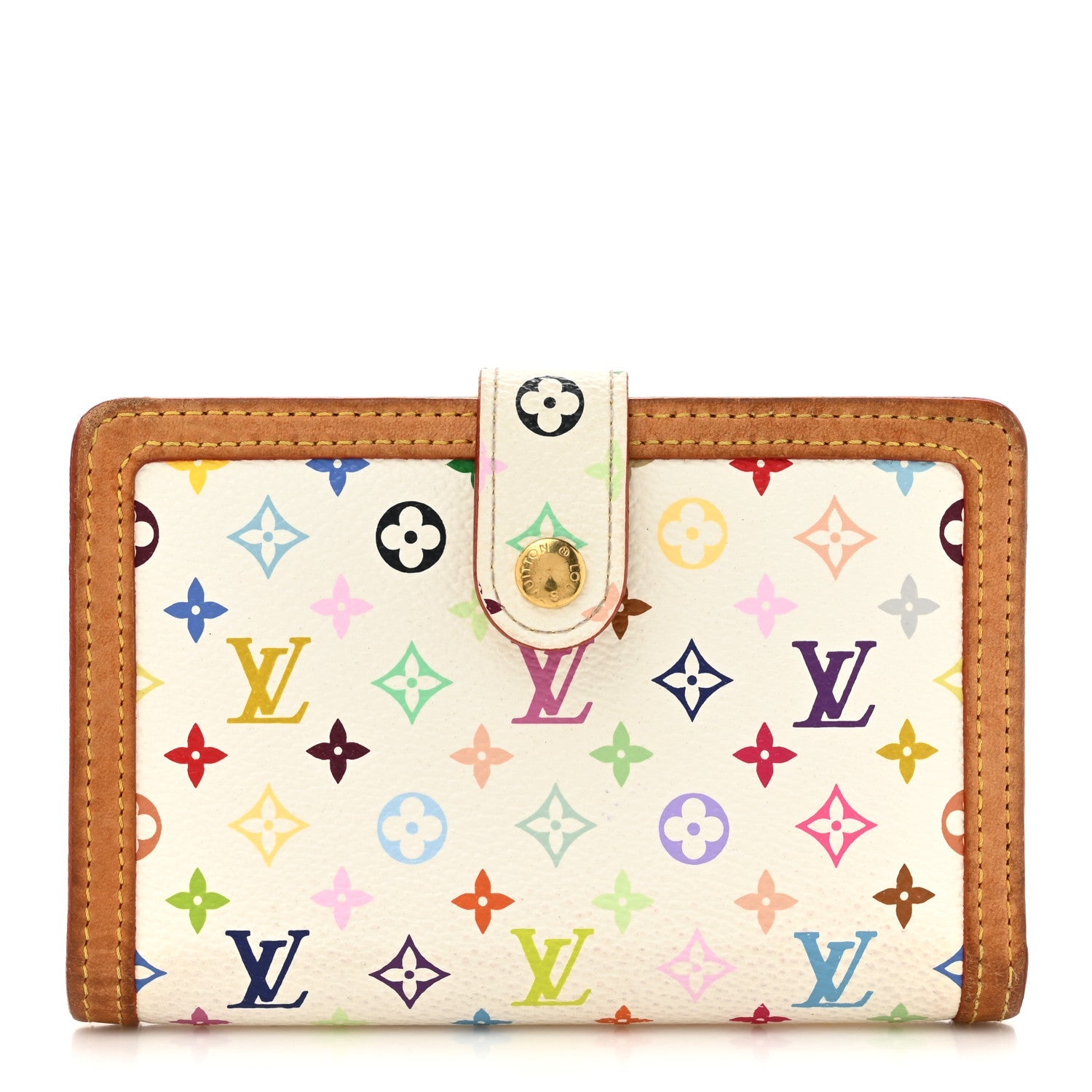 Monogram Multicolor French Purse Wallet White