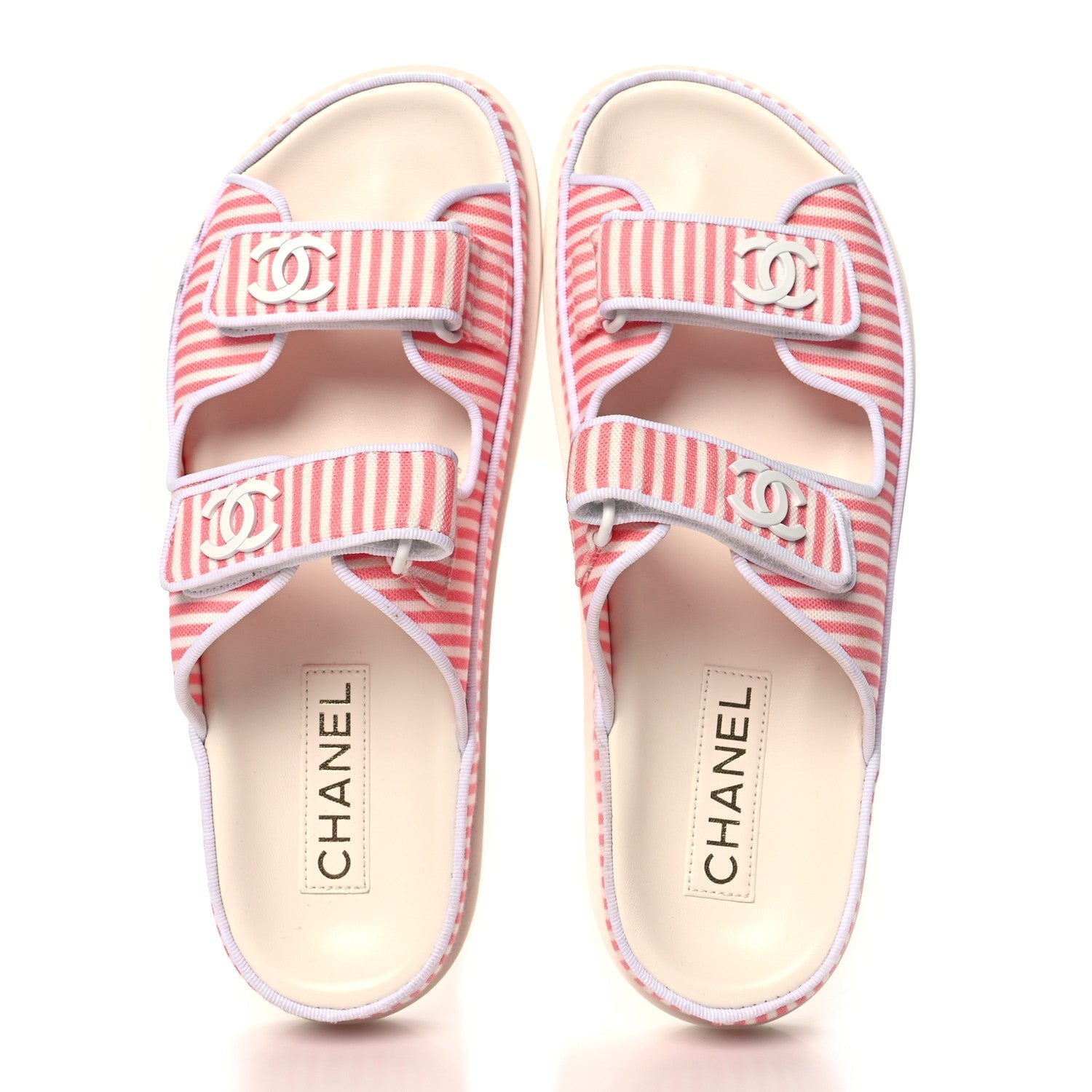 Printed Calfskin Velcro Dad Flat Mules 40 White Rose