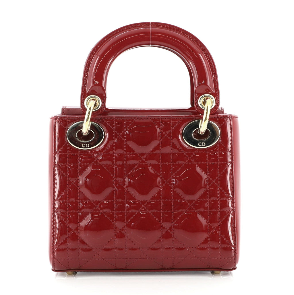 Lady Dior Chain Bag Cannage Quilt Patent Mini