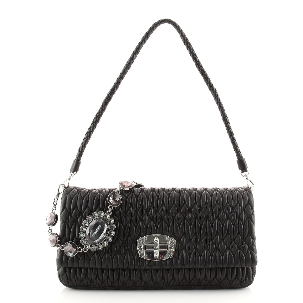 Crystal Clutch Matelasse Leather Medium