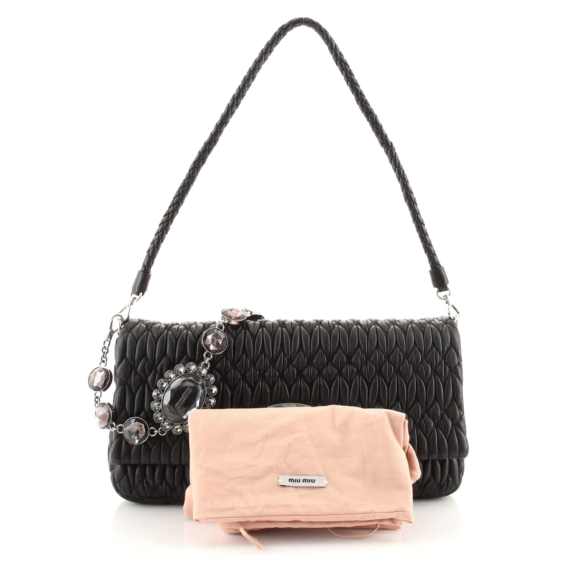 Crystal Clutch Matelasse Leather Medium