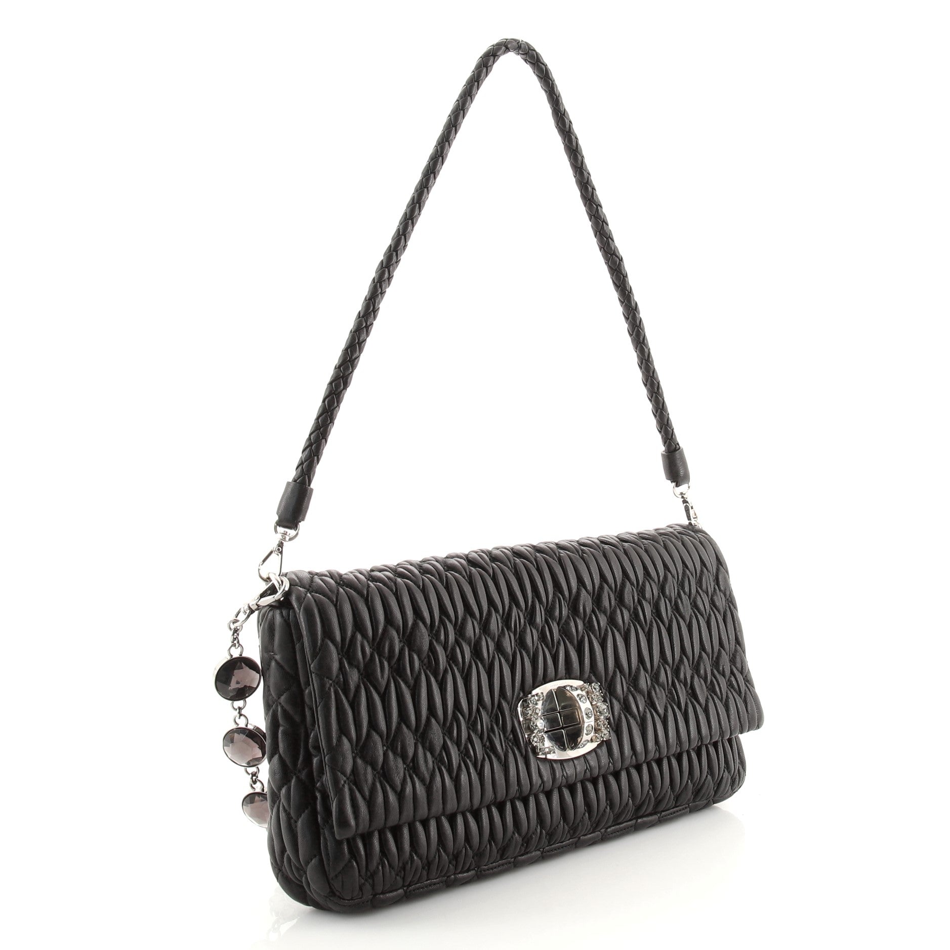 Crystal Clutch Matelasse Leather Medium