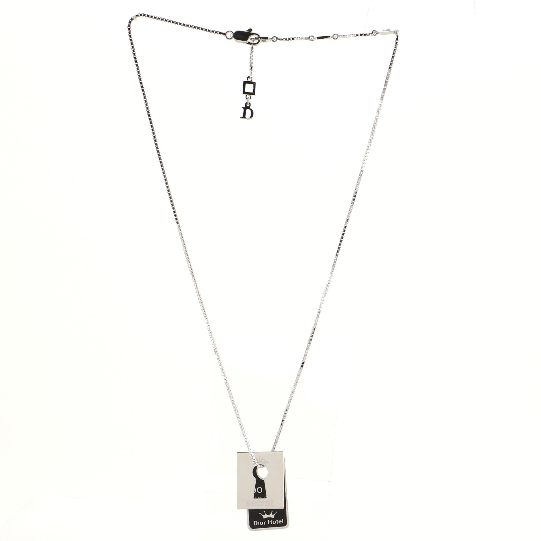 Dior Secret Tag Pendant Necklace Metal with Enamel