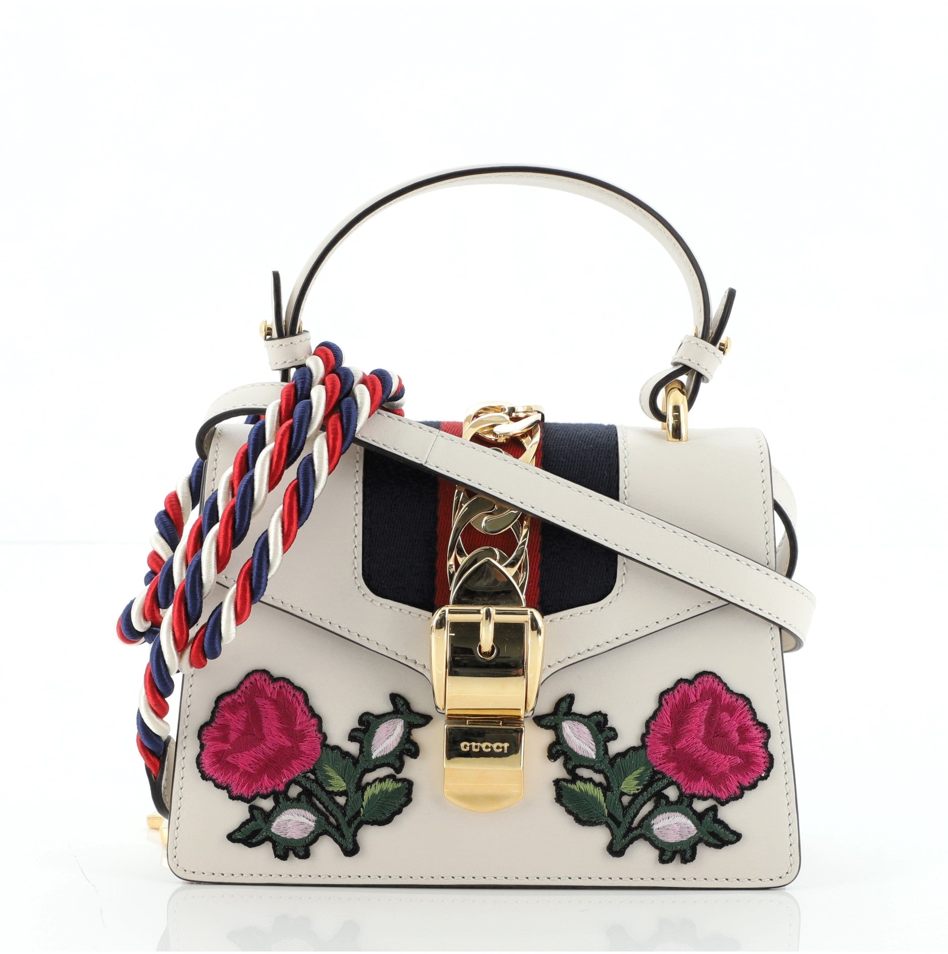 Sylvie Top Handle Bag Embellished Leather Mini