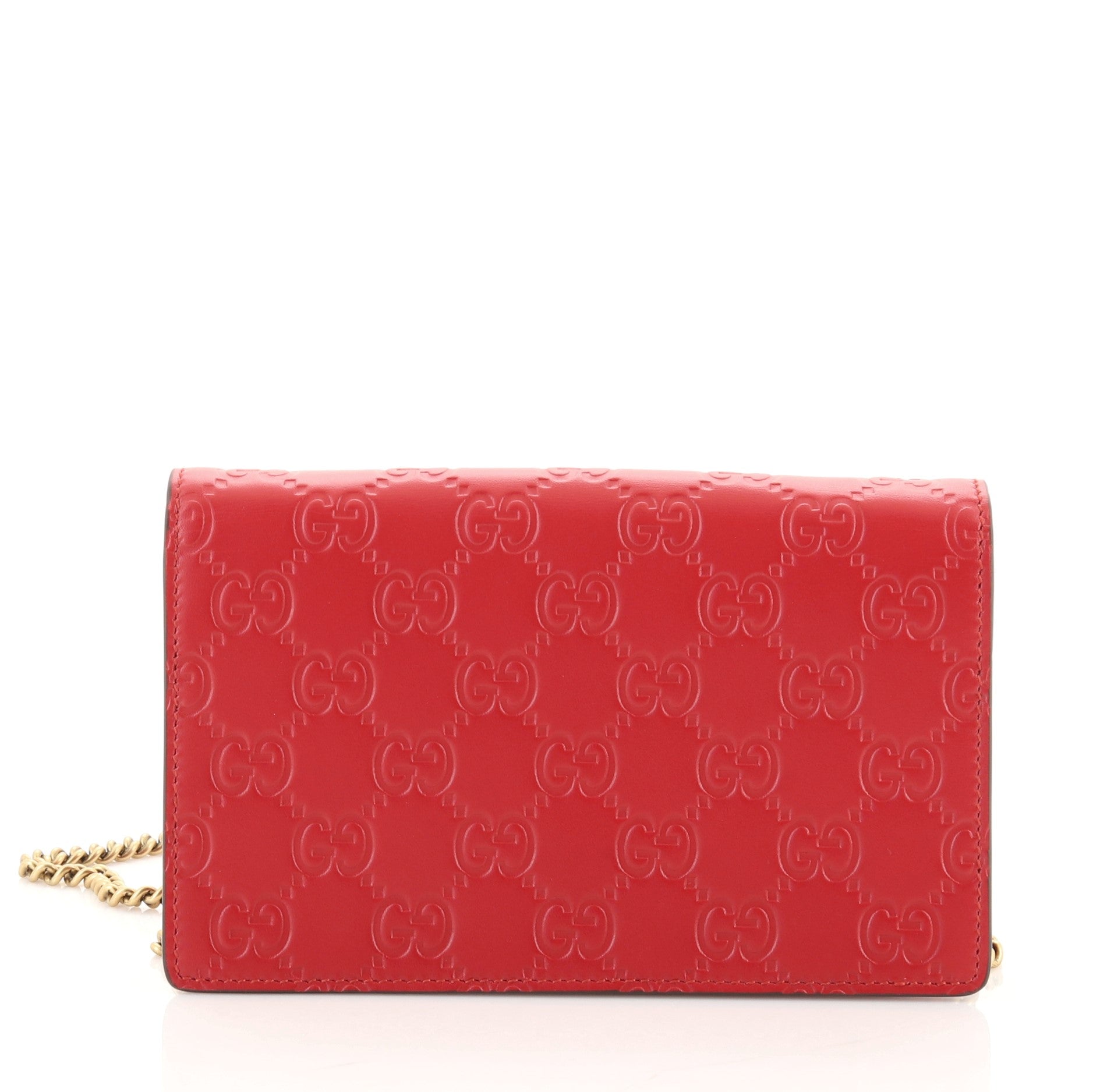 Cherries Wallet on Chain GG Coated Canvas Mini