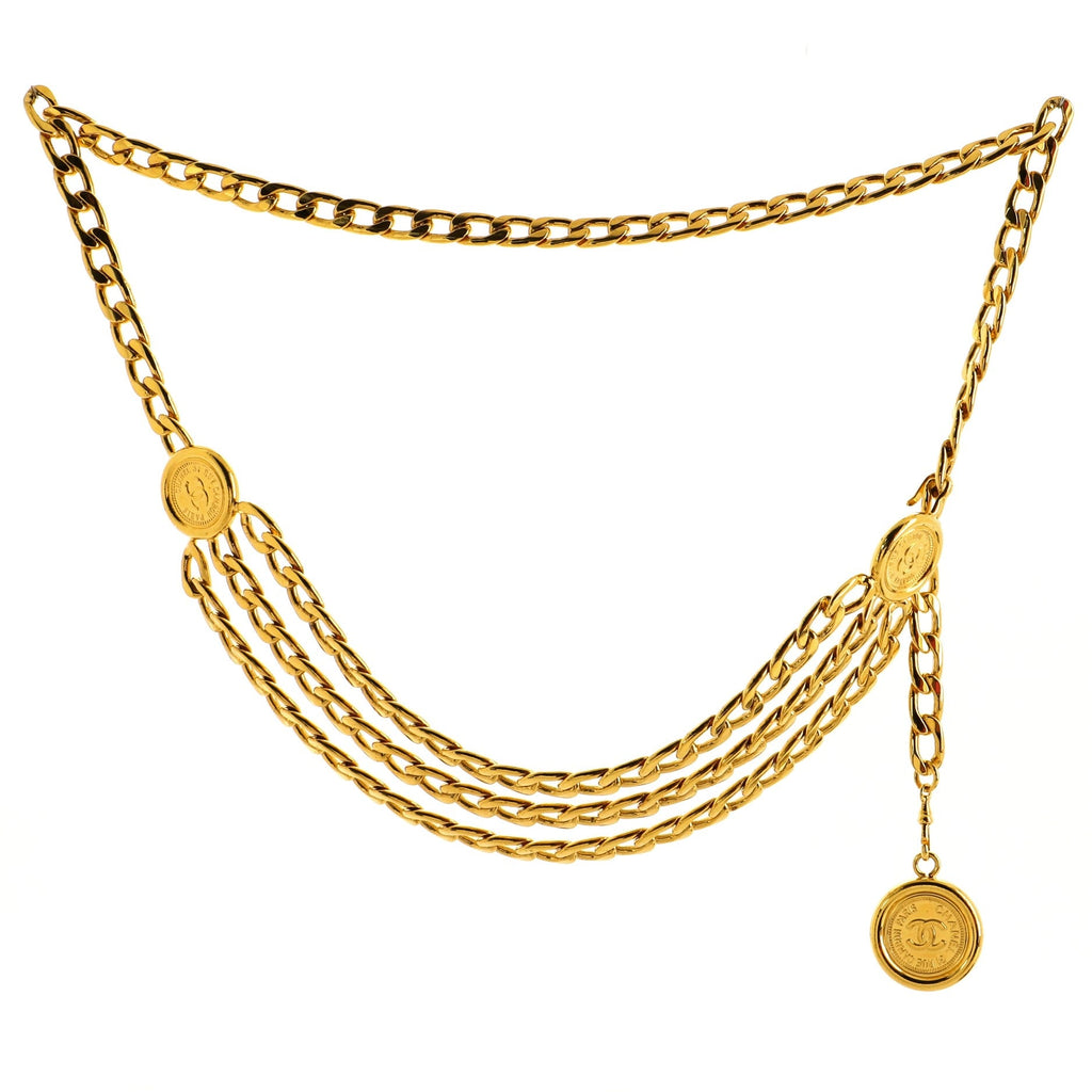 Vintage Medallion Chain Belt Metal 100