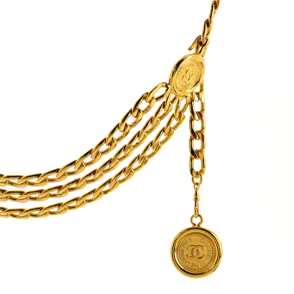 Vintage Medallion Chain Belt Metal 100