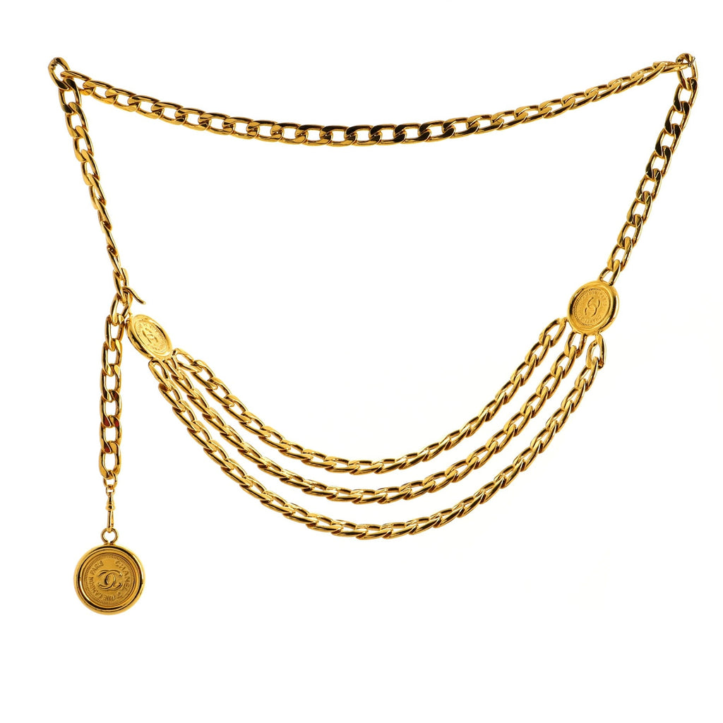 Vintage Medallion Chain Belt Metal 100