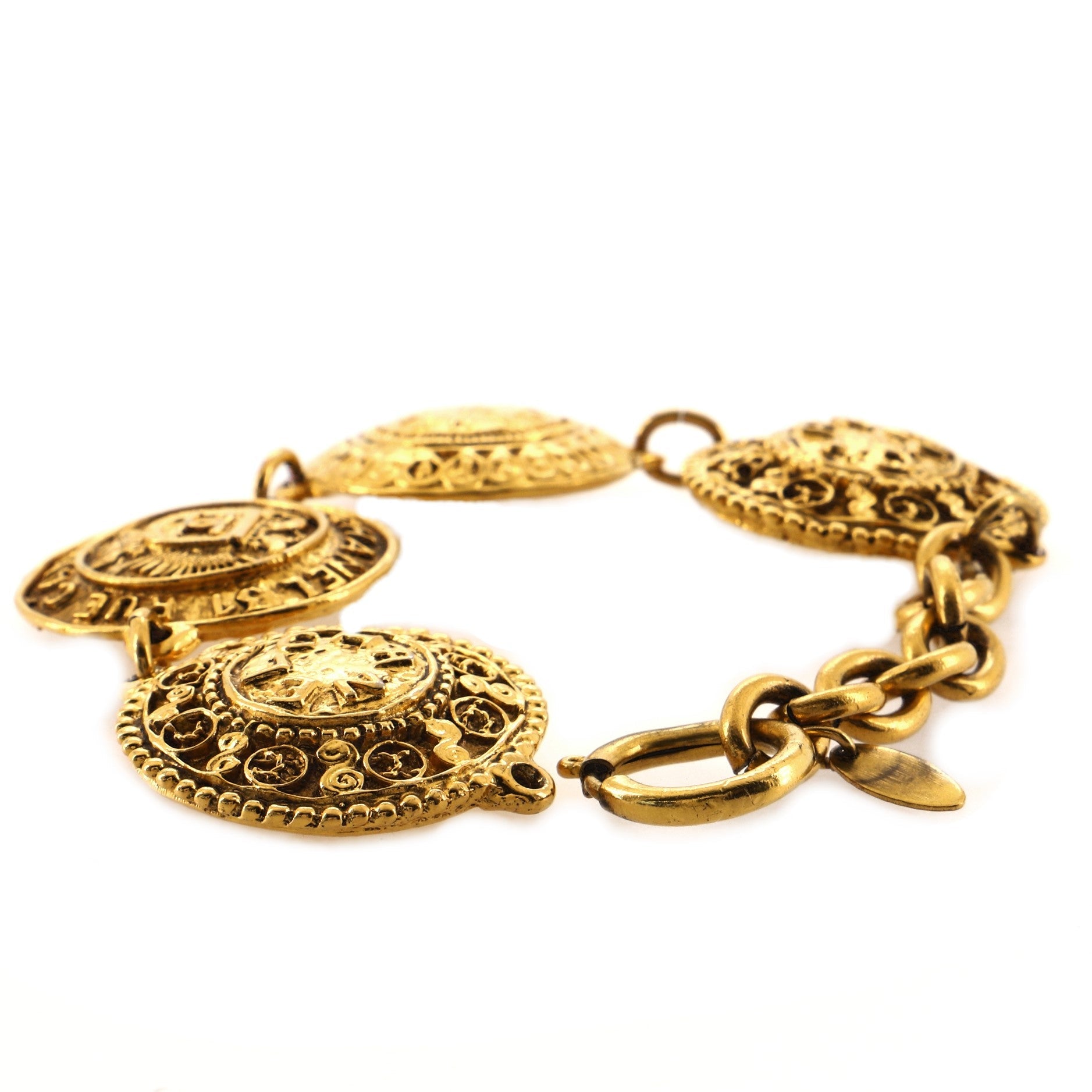Vintage Multi Medallion Bracelet Metal