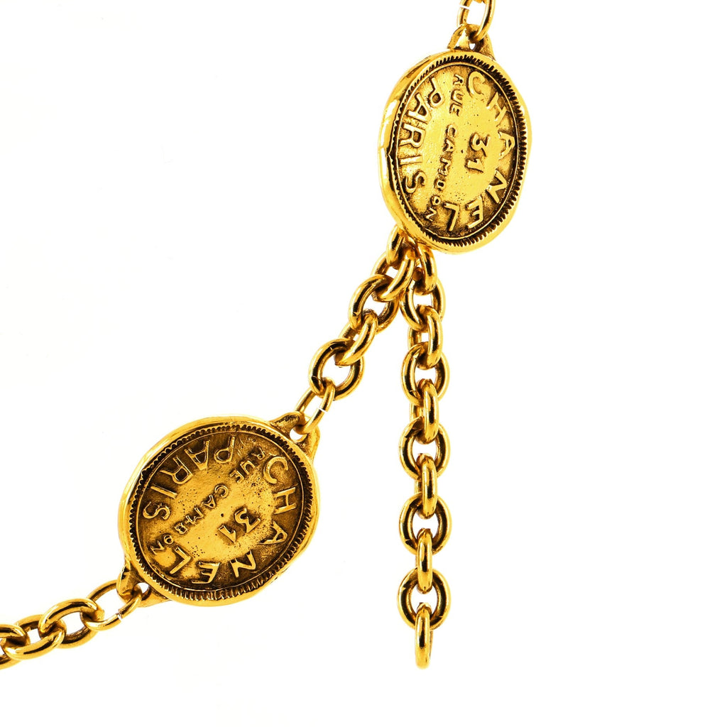 Vintage Multi Medallion Chain Belt Metal 85