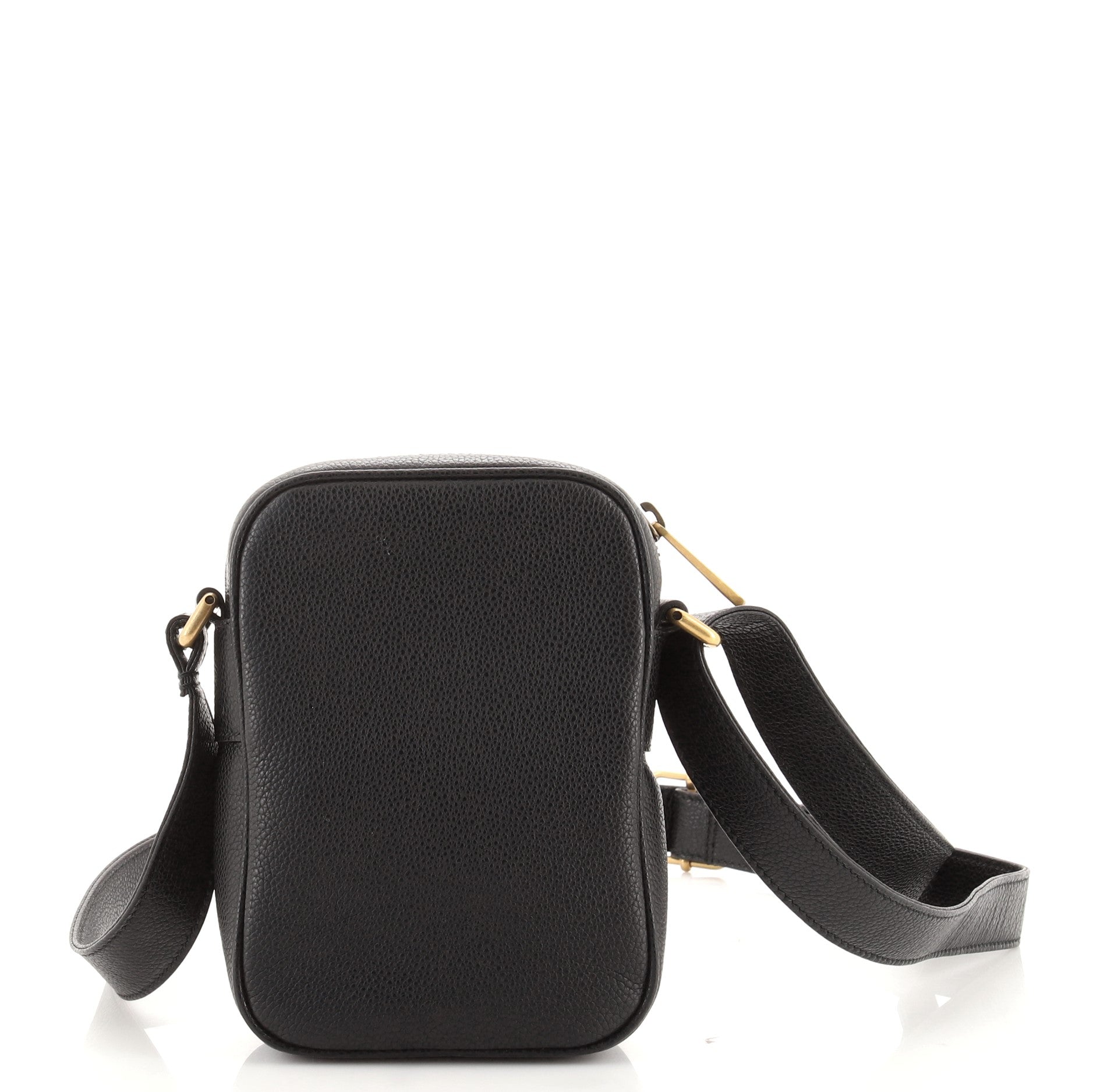 Logo Zip Messenger Bag Printed Leather Mini
