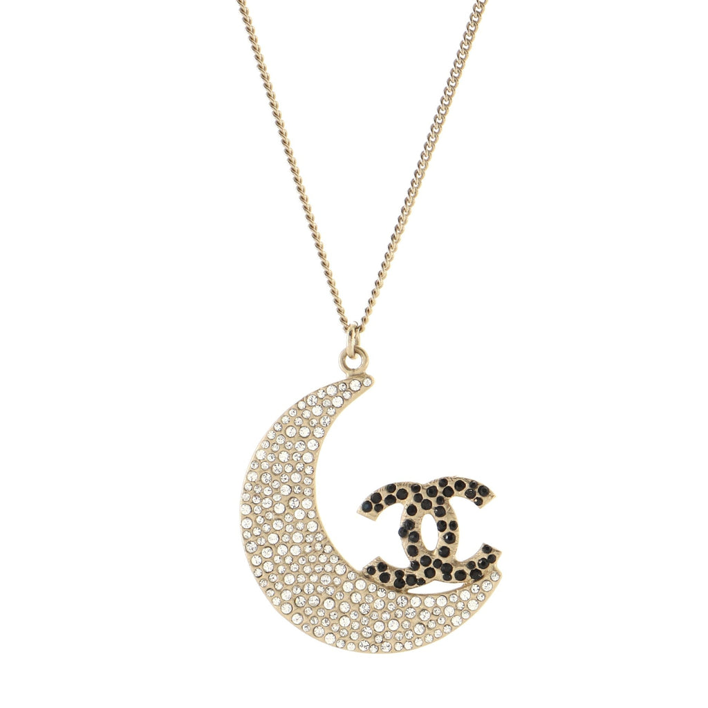 CC On The Moon Pendant Necklace Metal with Crystals
