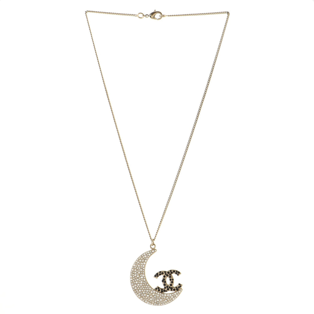 CC On The Moon Pendant Necklace Metal with Crystals