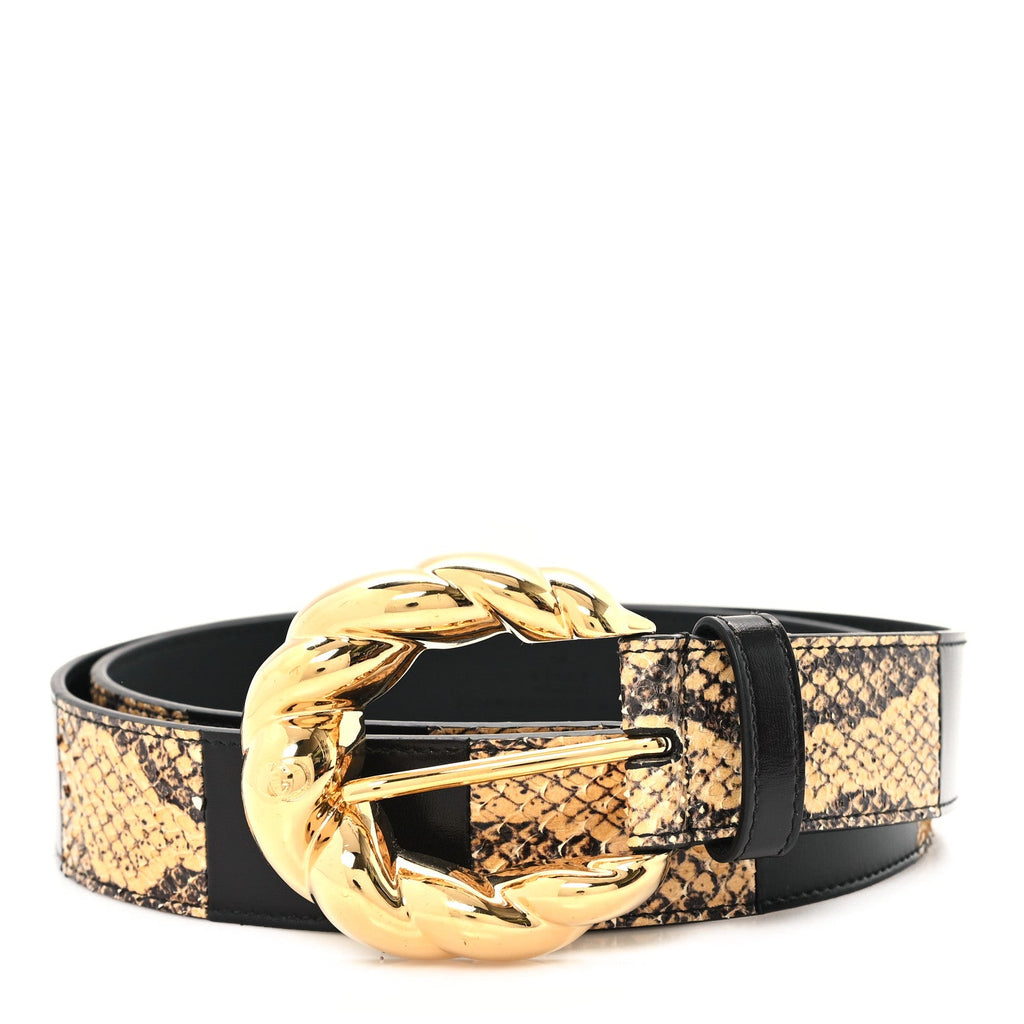 Ciny Calfskin Lux Snakeskin Torchon 35mm Belt 95 38 Black