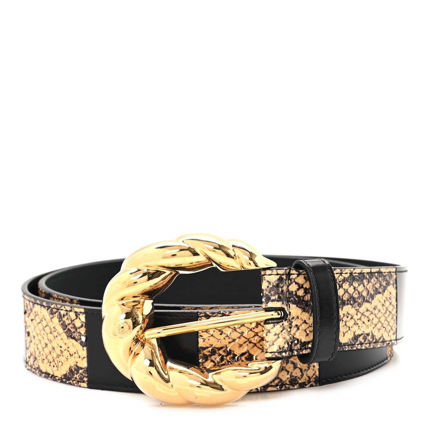 Ciny Calfskin Lux Snakeskin Torchon 35mm Belt 95 38 Black