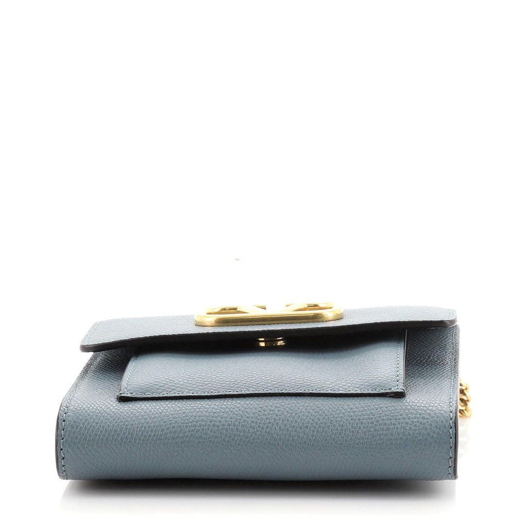 VLogo Front Pocket Chain Crossbody Bag Leather Mini