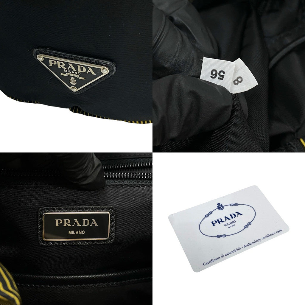 Prada Official Name Leather Nylon Backpack