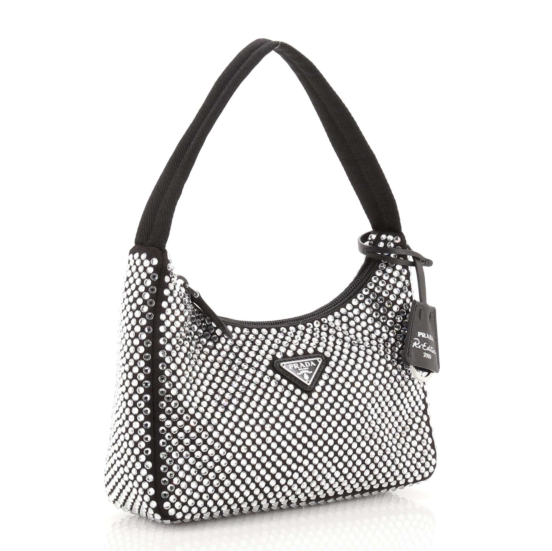 Re-Edition 2000 Hobo Crystal Embellished Satin Mini