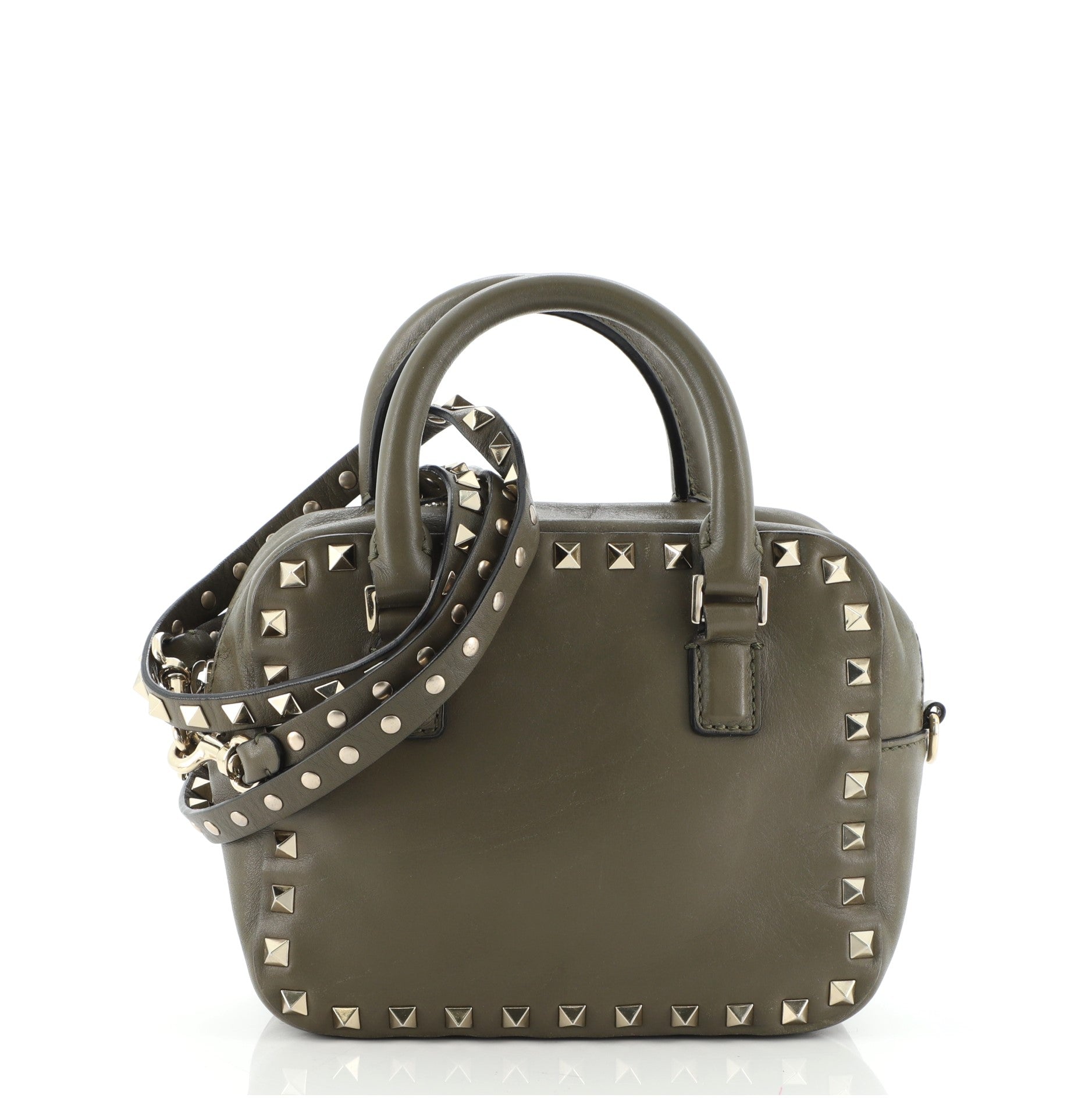 Rockstud Convertible Zip Satchel Leather Mini