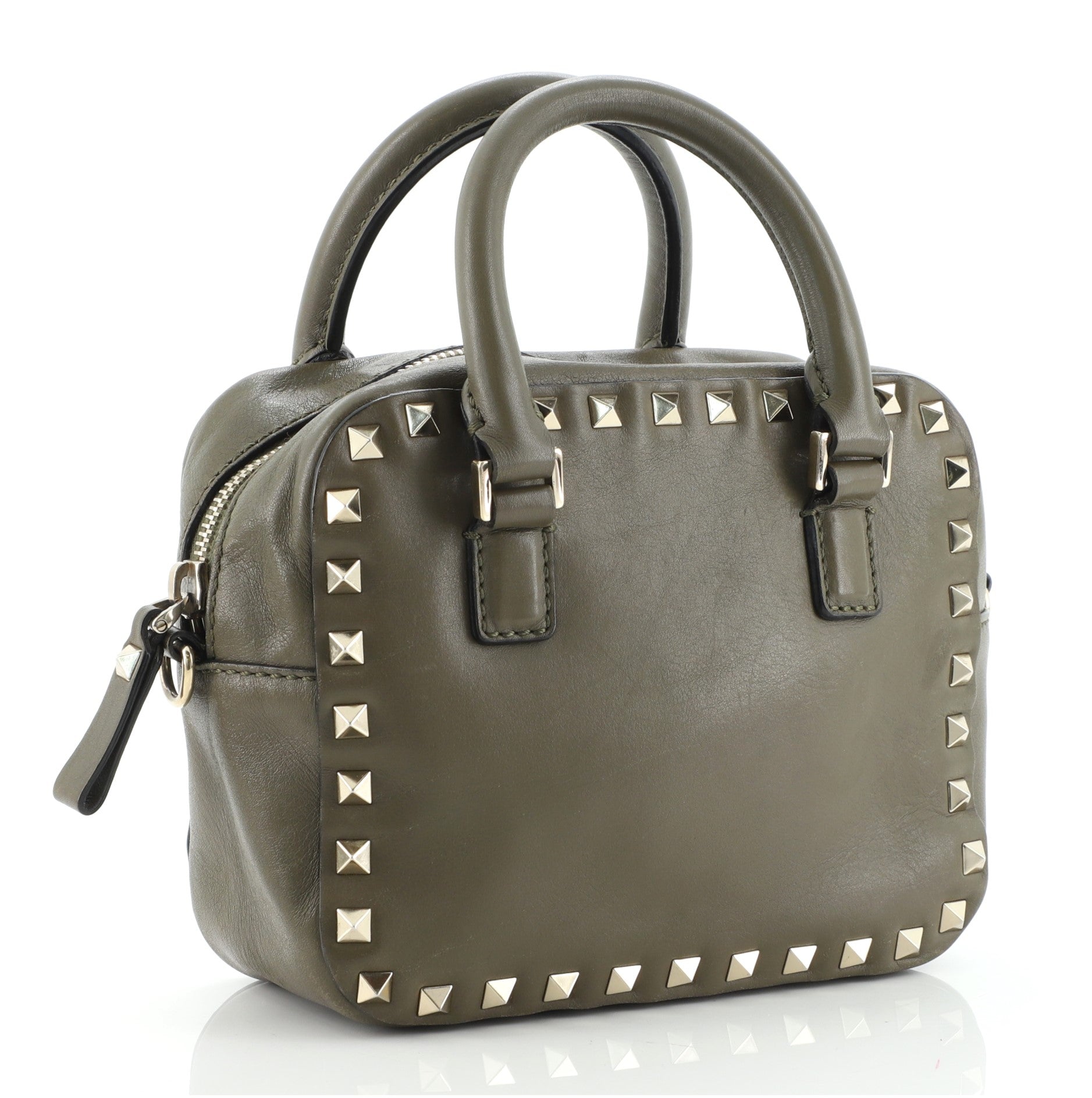 Rockstud Convertible Zip Satchel Leather Mini