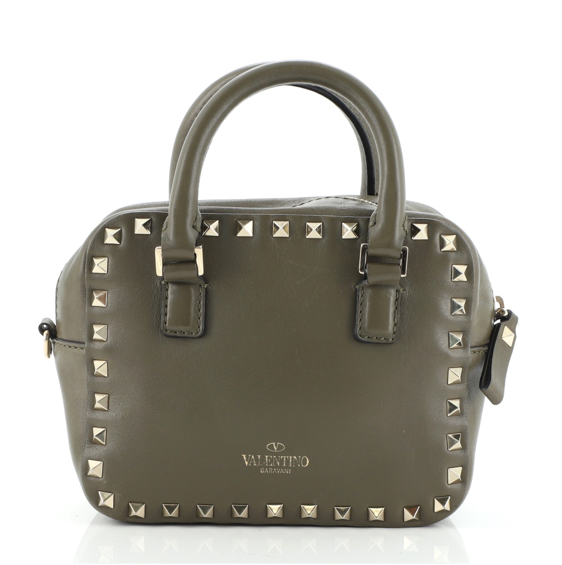 Rockstud Convertible Zip Satchel Leather Mini
