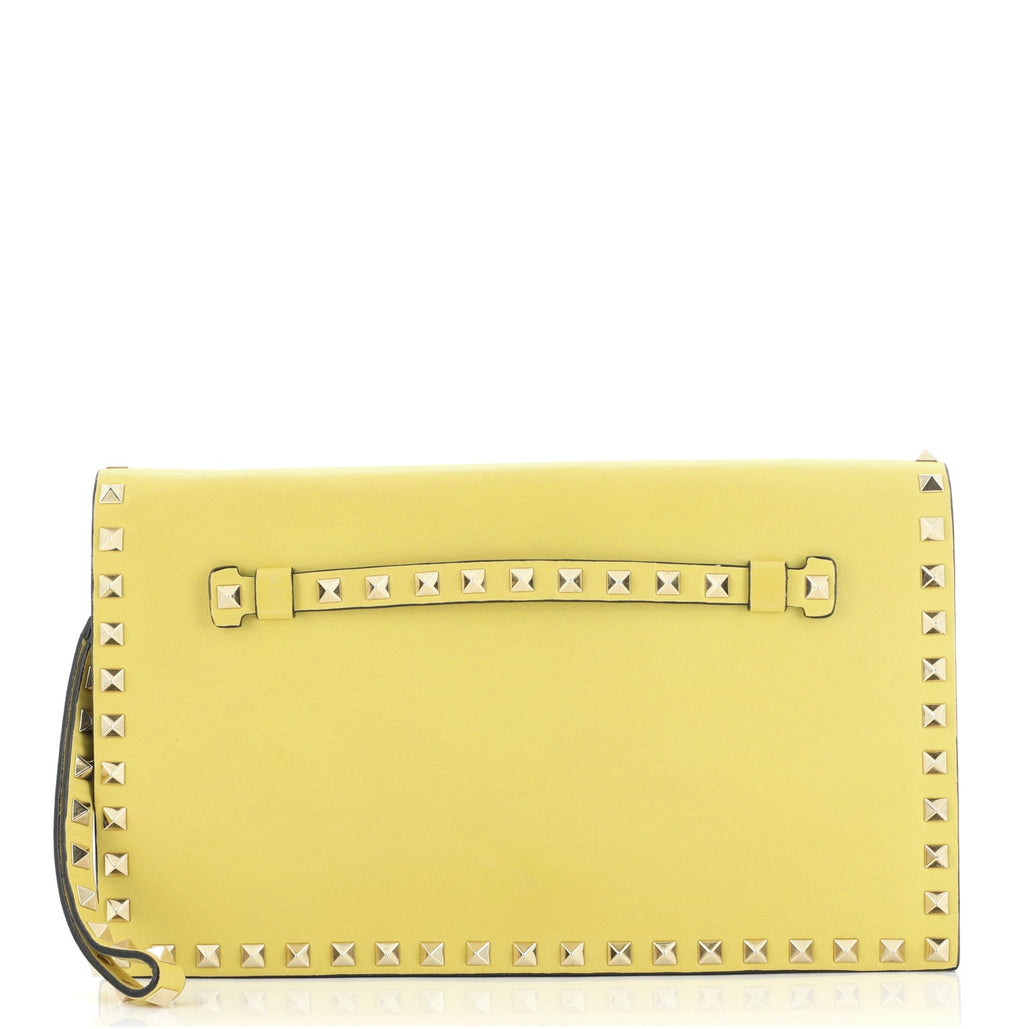 Rockstud Flap Clutch Leather