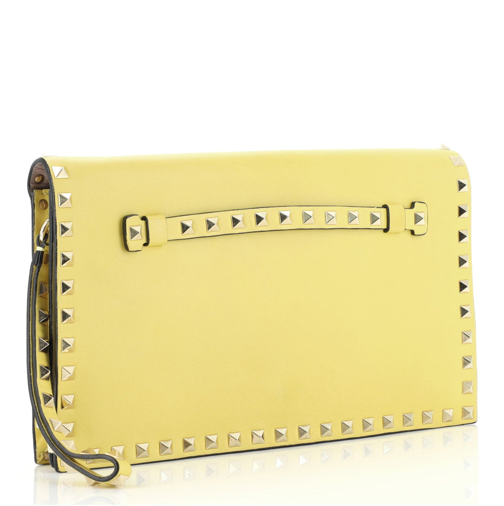 Rockstud Flap Clutch Leather