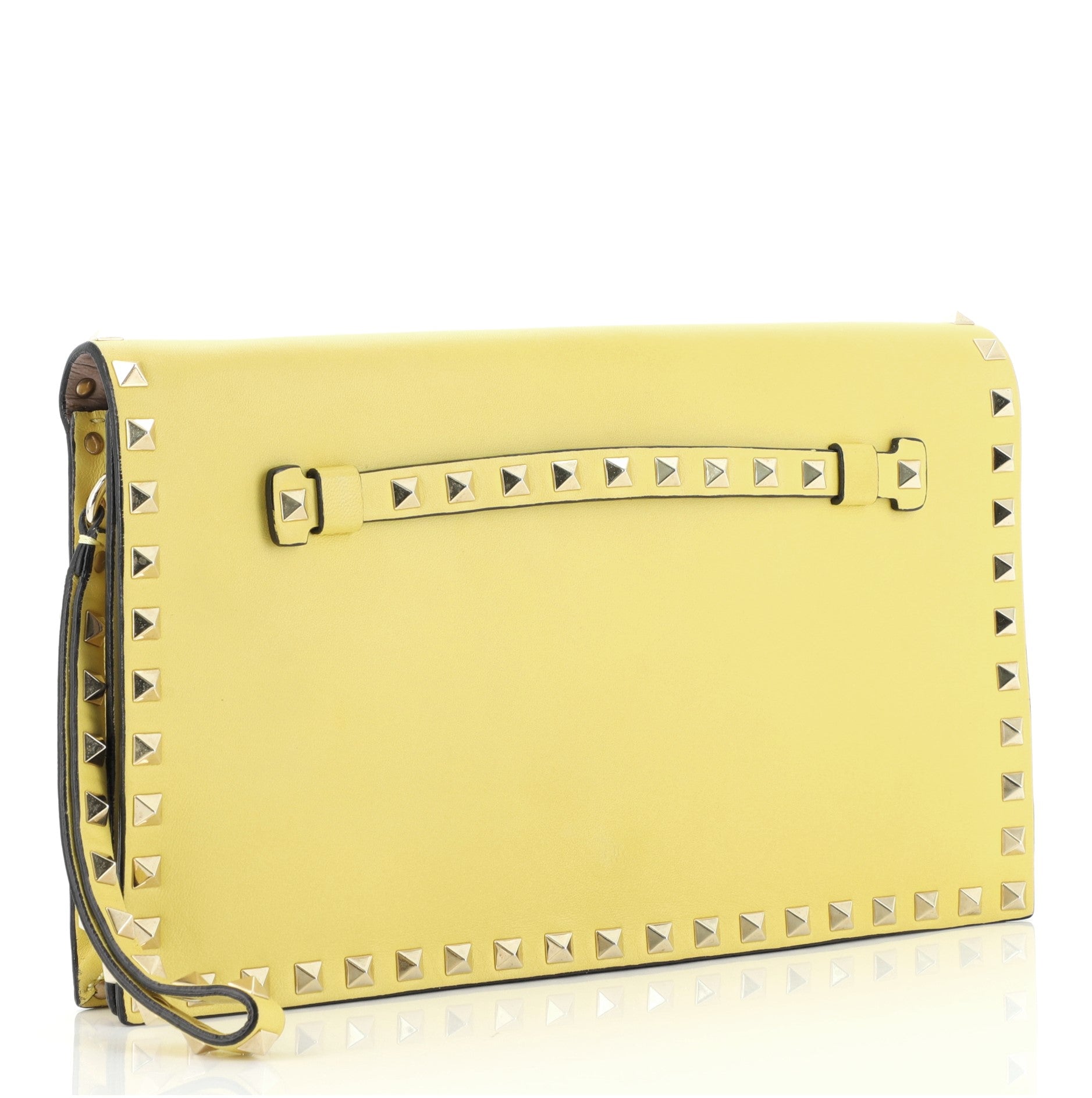 Rockstud Flap Clutch Leather