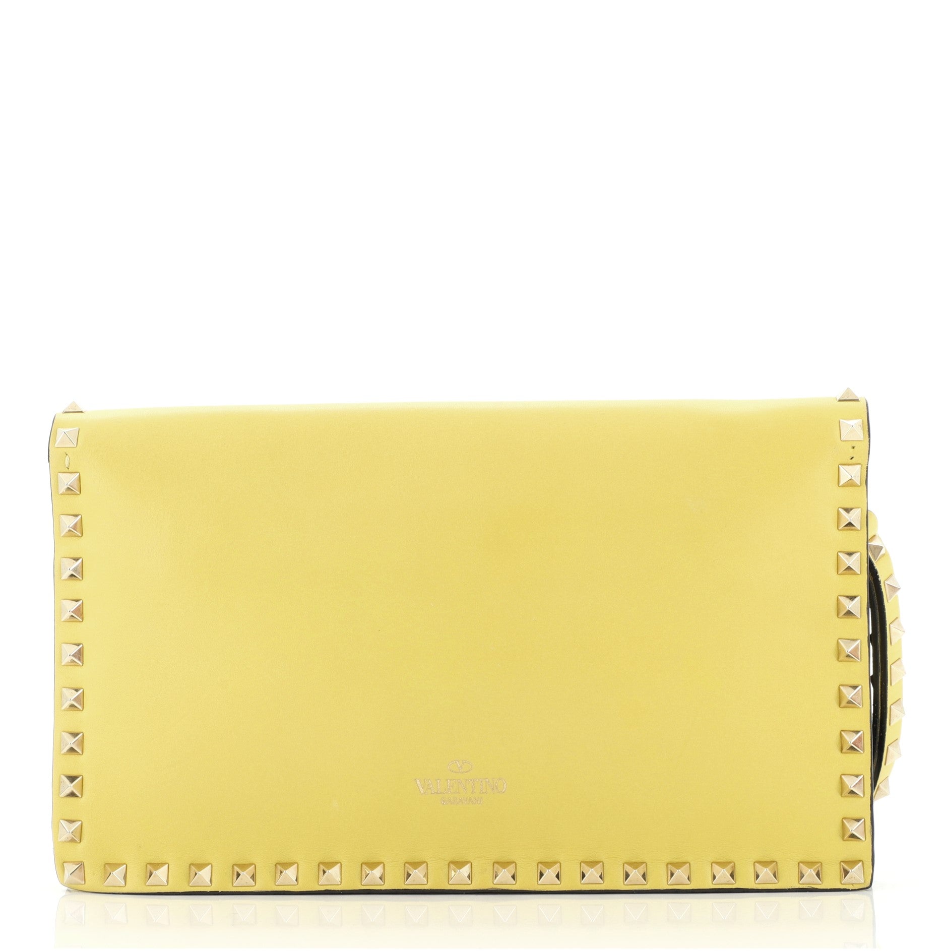Rockstud Flap Clutch Leather