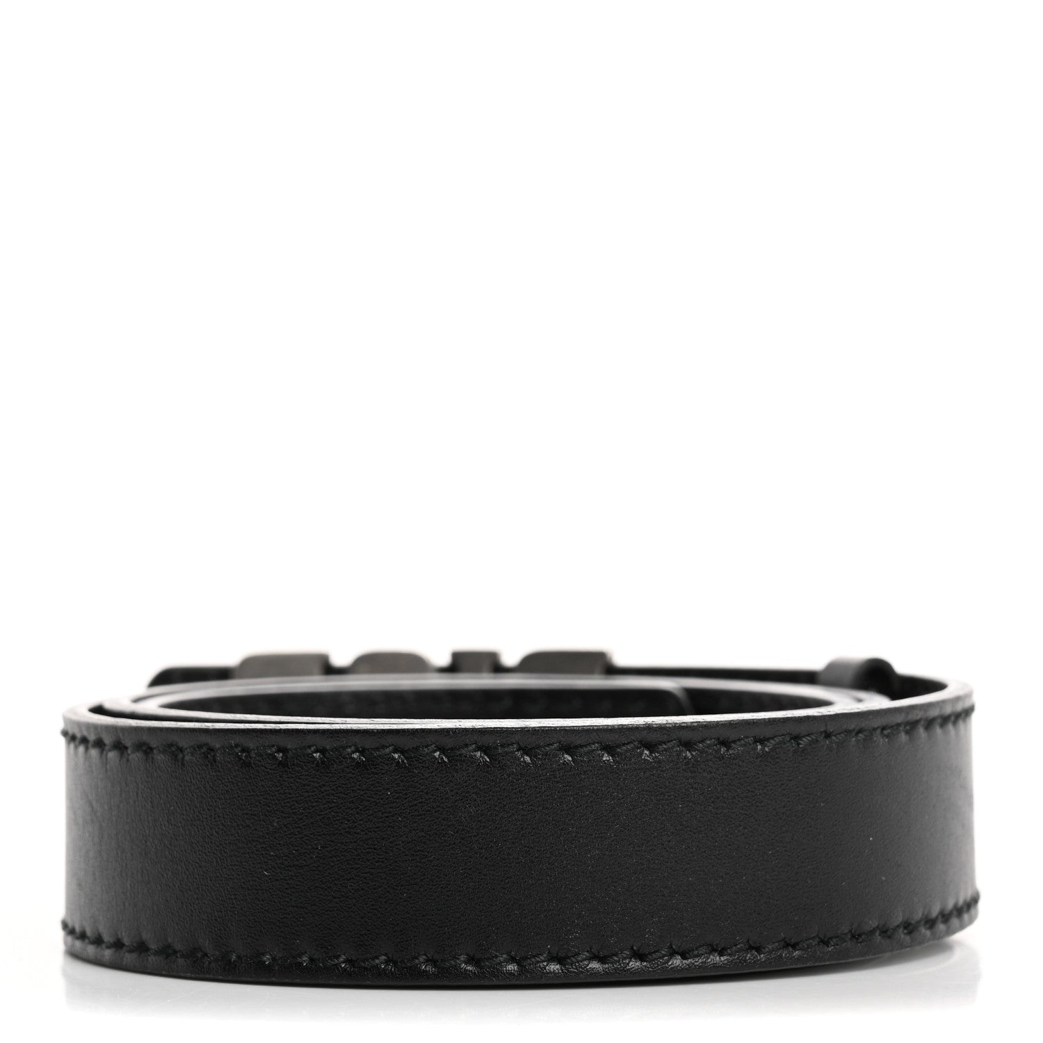 Calfskin D Fence Belt 80 32 Black