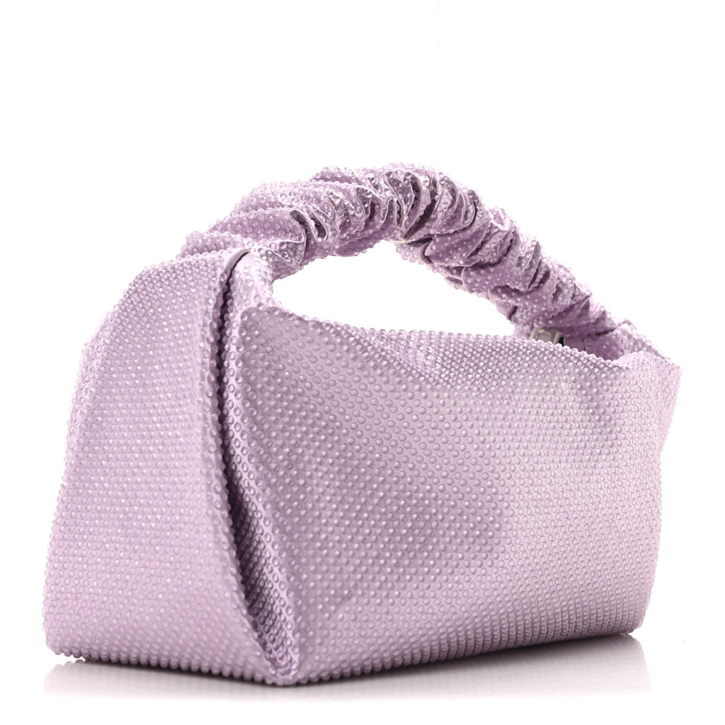 Mesh Crystal Rhinestone Mini Scrunchie Clutch Winsome Orchid