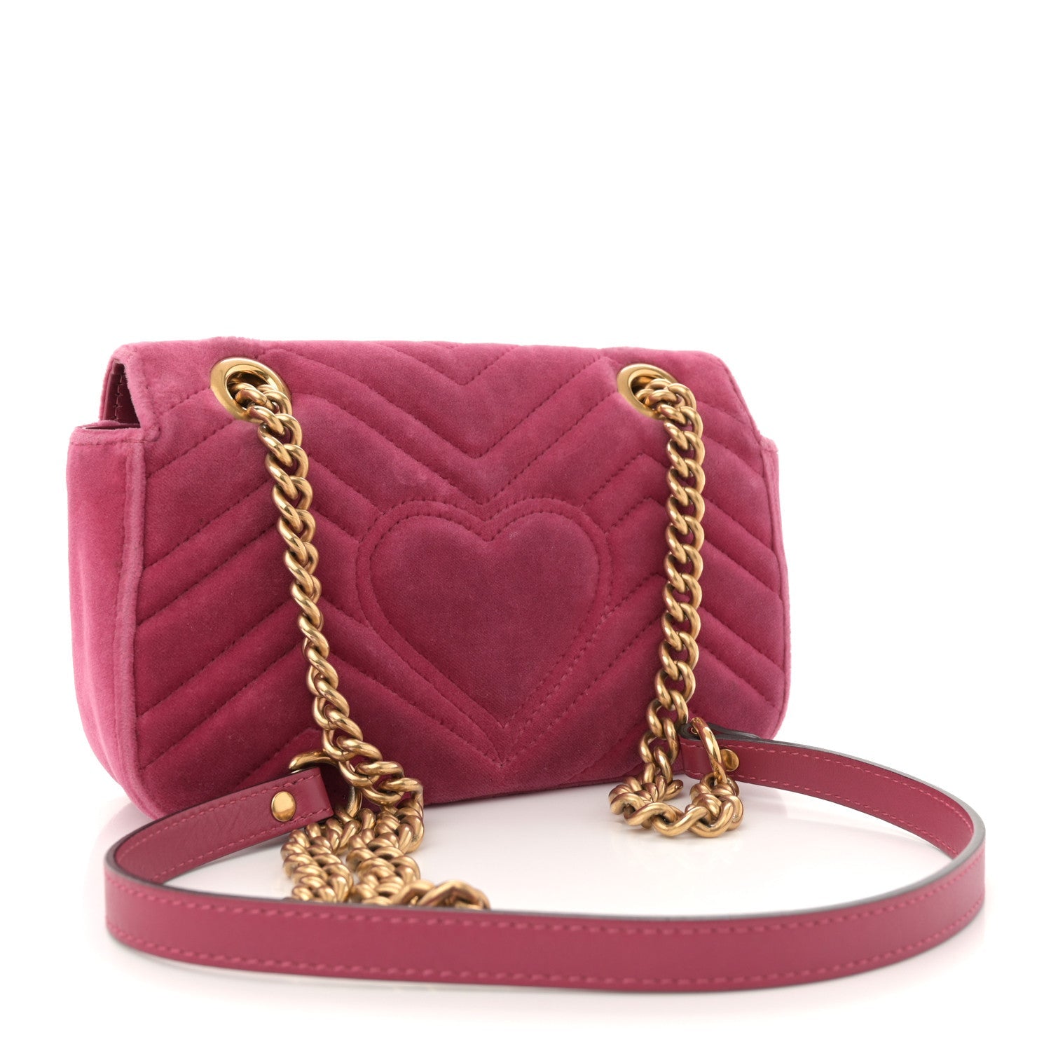 Velvet Matelasse Medium GG Marmont Shoulder Bag Light Raspberry Rose