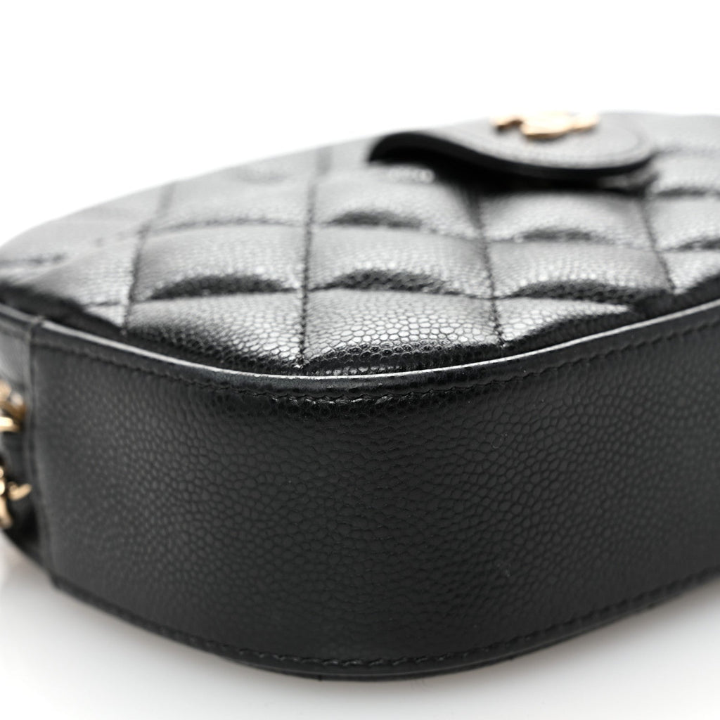 Caviar Quilted Chain Camera Bag Black