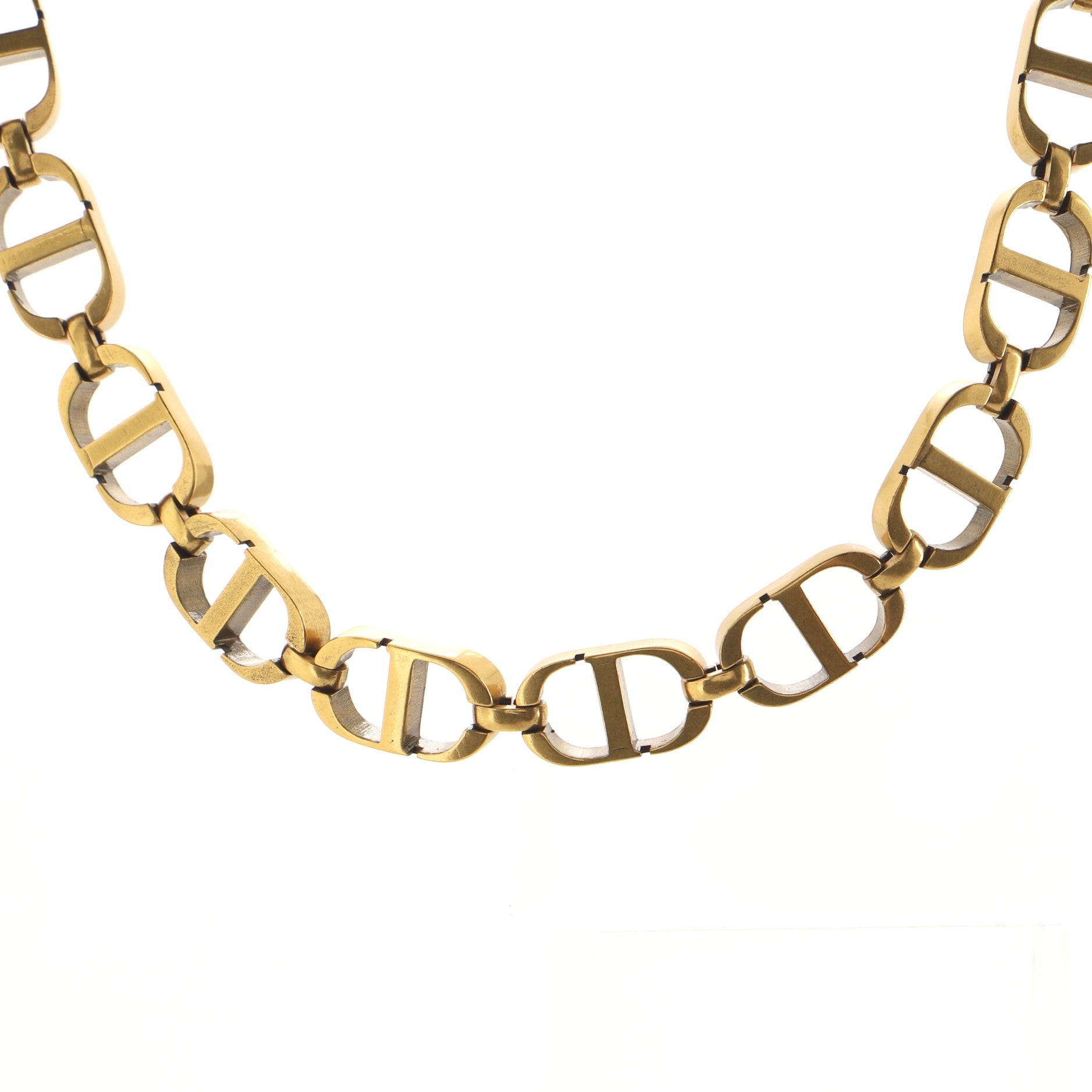 30 Montaigne CD Chain-Link Choker Necklace Metal