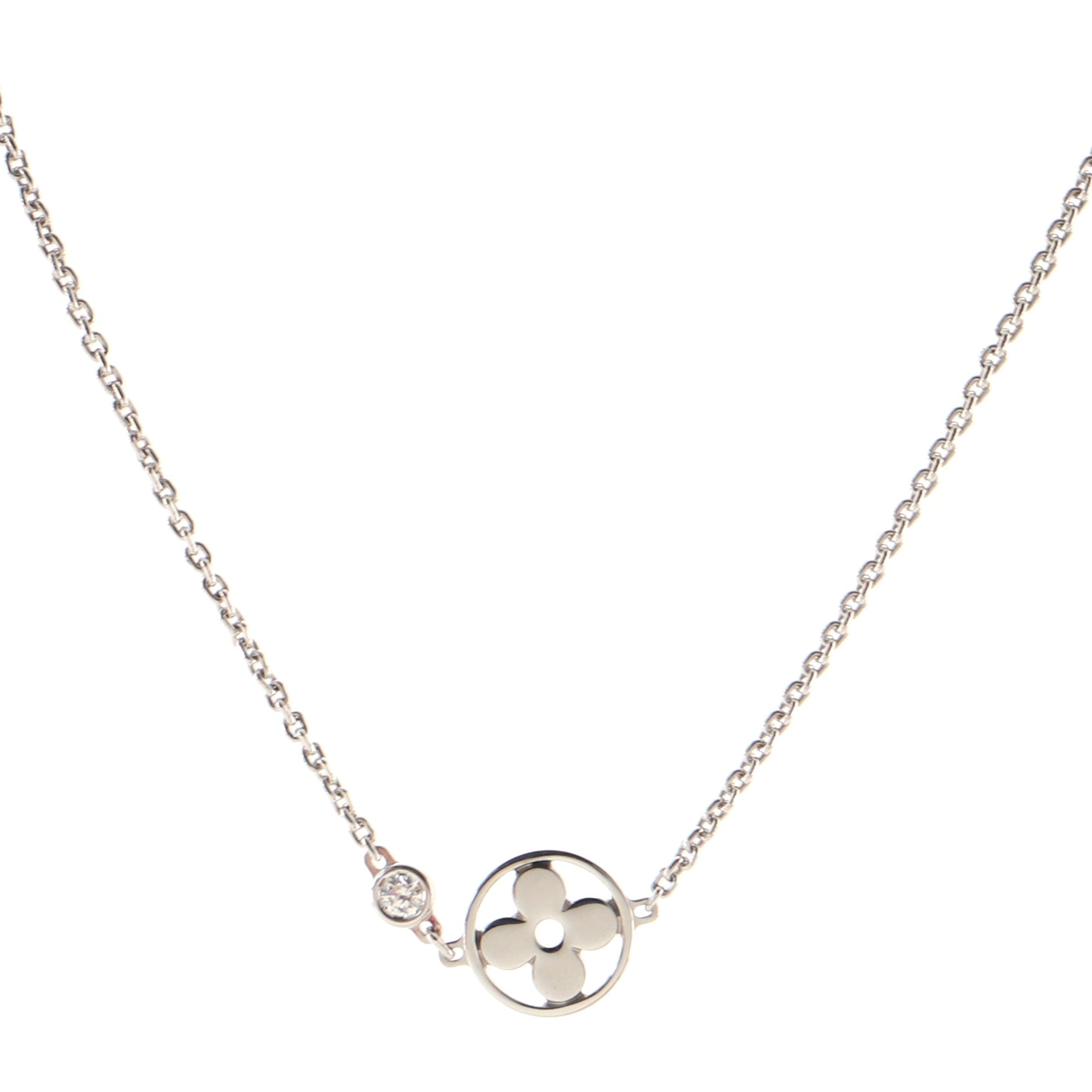 Idylle Blossom Necklace 18K White Gold with Diamond