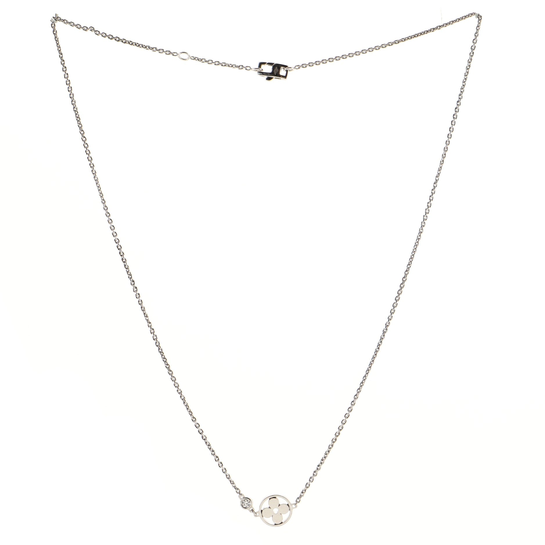 Idylle Blossom Necklace 18K White Gold with Diamond