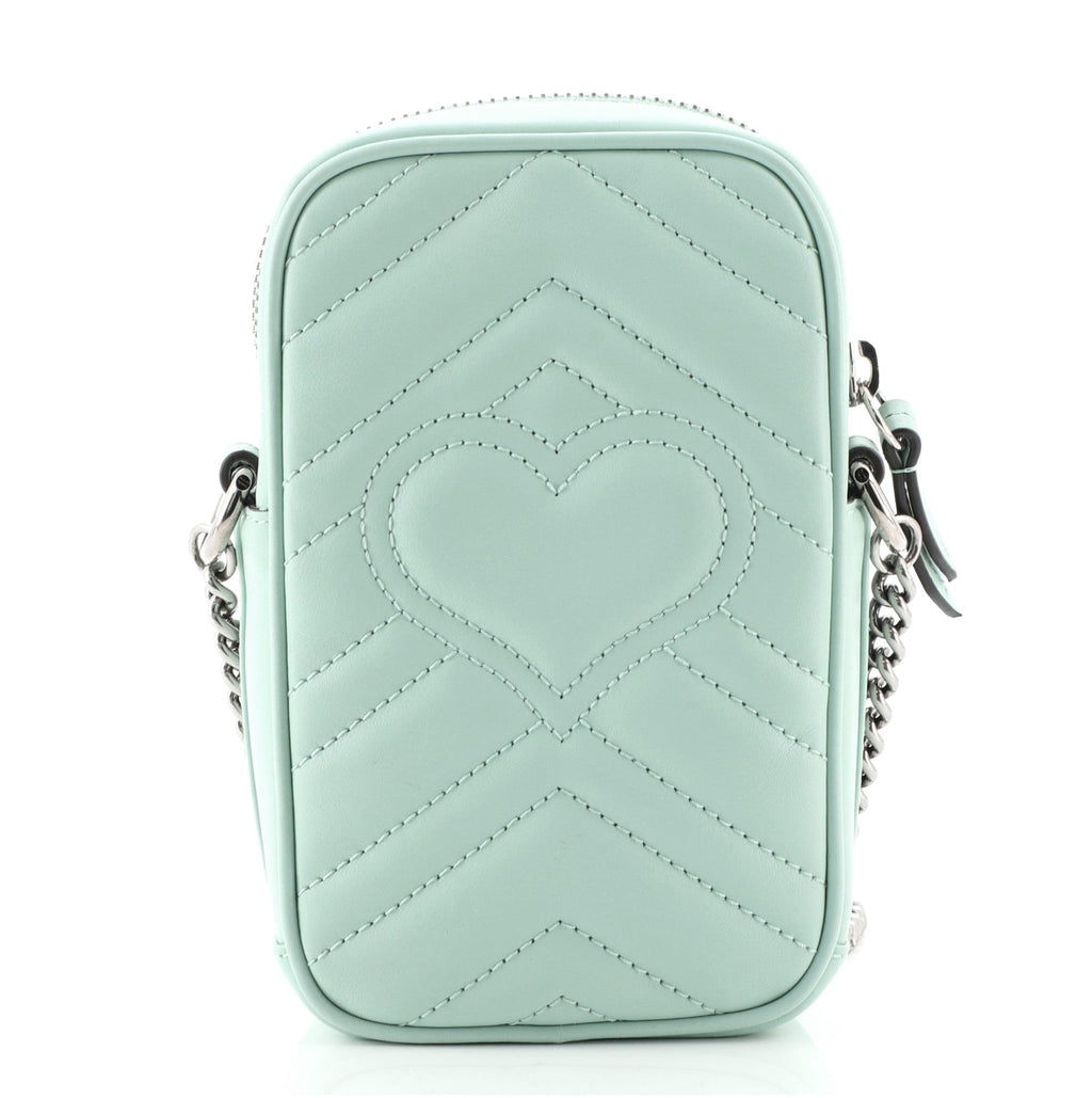 GG Marmont Vertical Phone Crossbody Bag Matelasse Leather Mini
