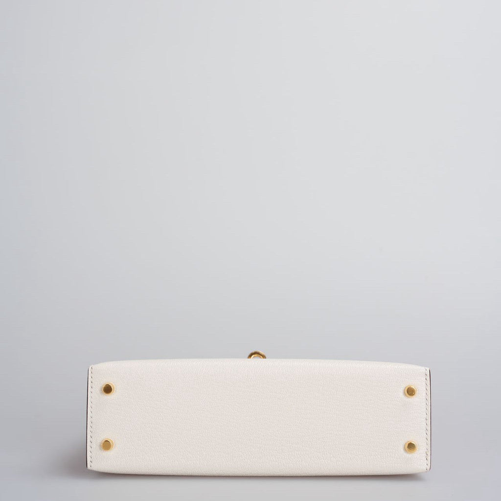 Hermes Mini Kelly 20cm HSS in Chèvre Mysore Nata with Rose Sakura