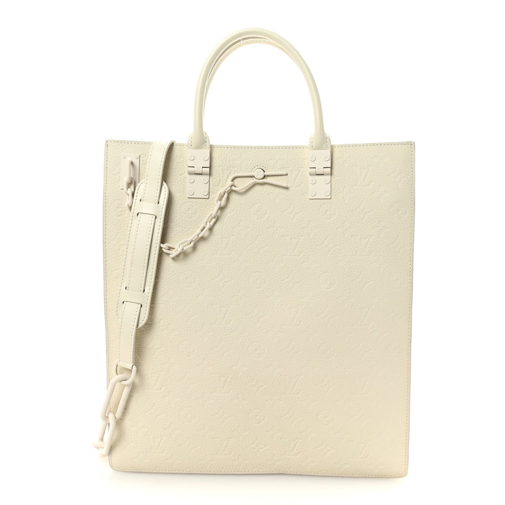 Taurillon Monogram Sac Plat Powder White