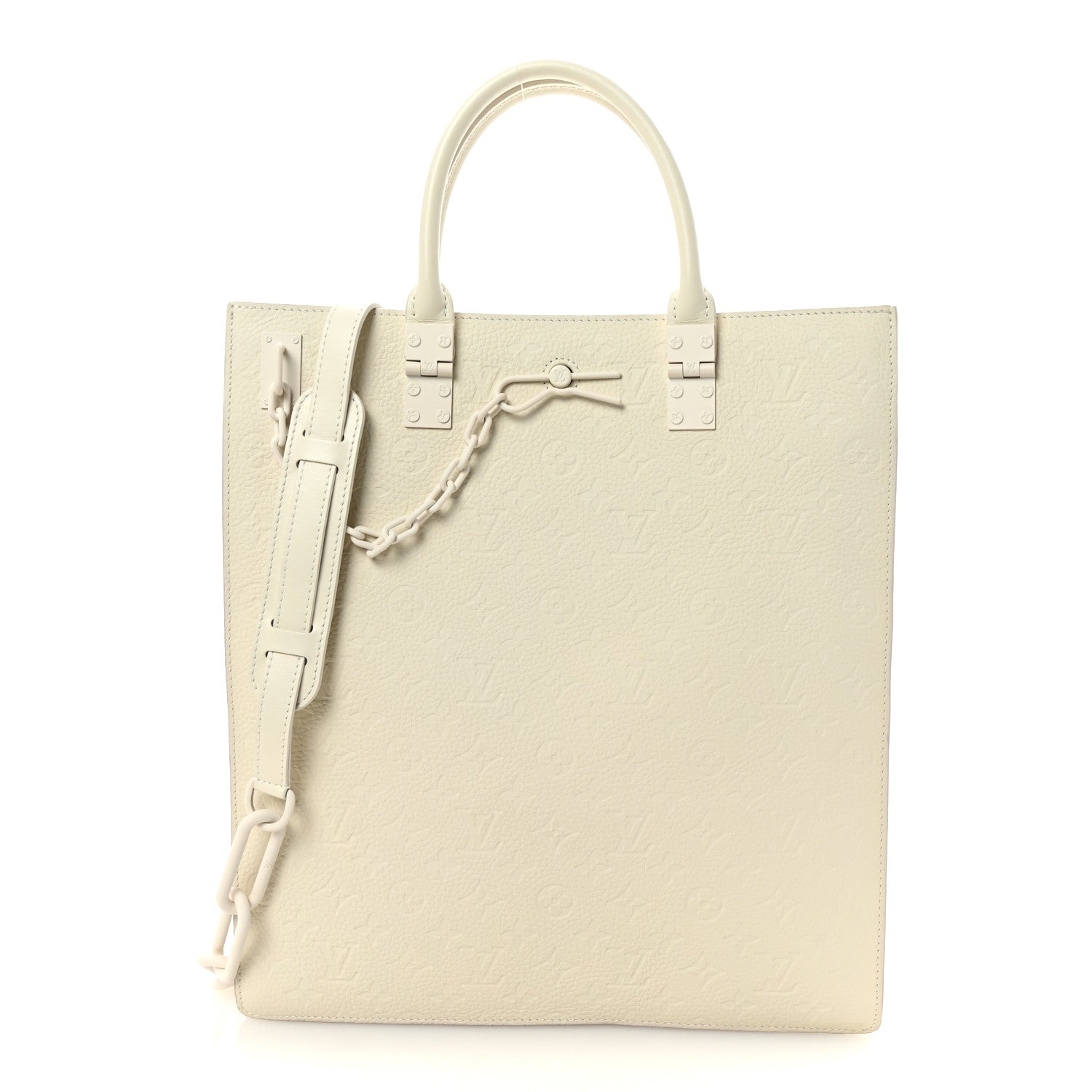 Taurillon Monogram Sac Plat Powder White