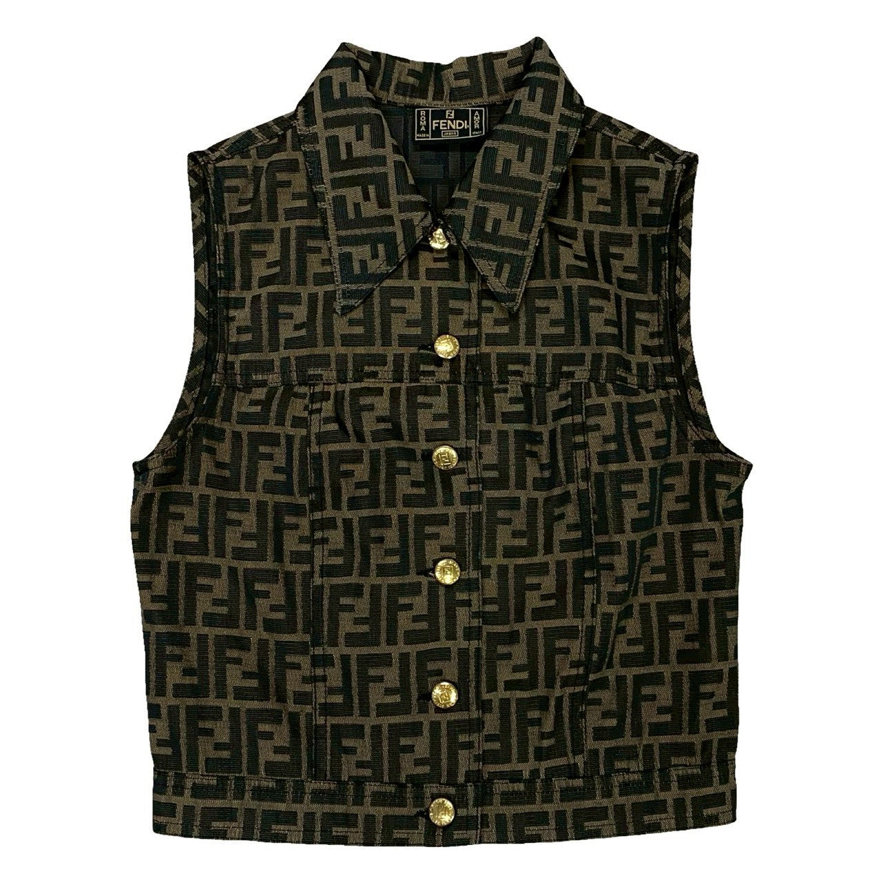 Fendi FF Logo Polyester Cotton Vest
