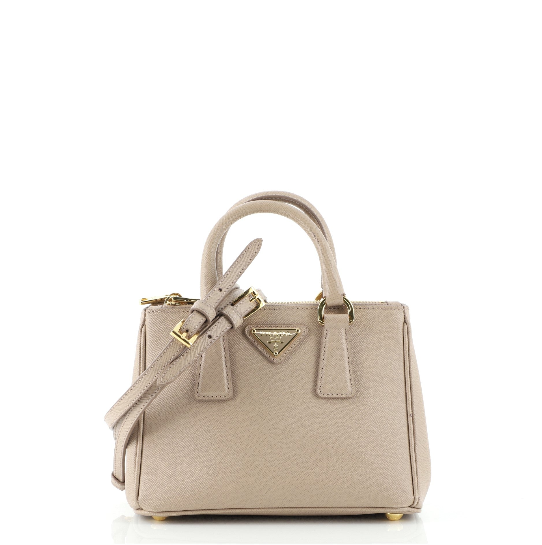 Galleria Double Zip Tote Saffiano Leather Mini