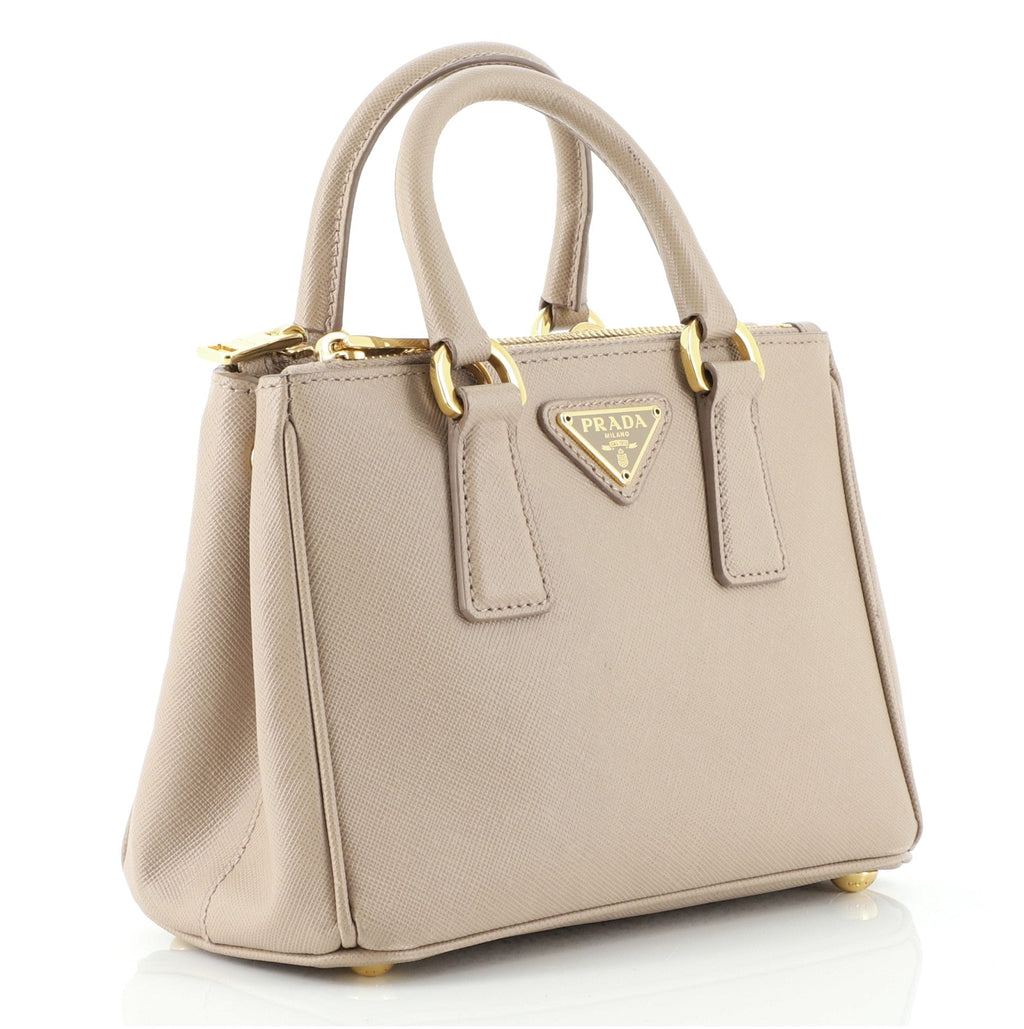 Galleria Double Zip Tote Saffiano Leather Mini