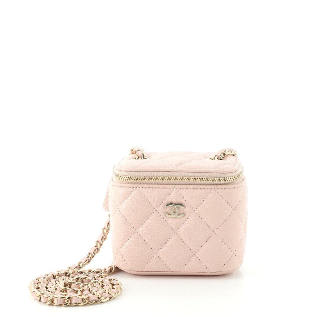 Classic Vanity Case with Chain Quilted Caviar Mini