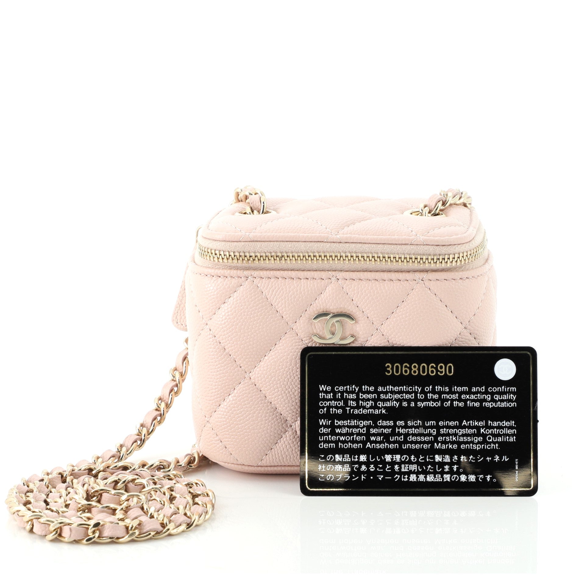 Classic Vanity Case with Chain Quilted Caviar Mini