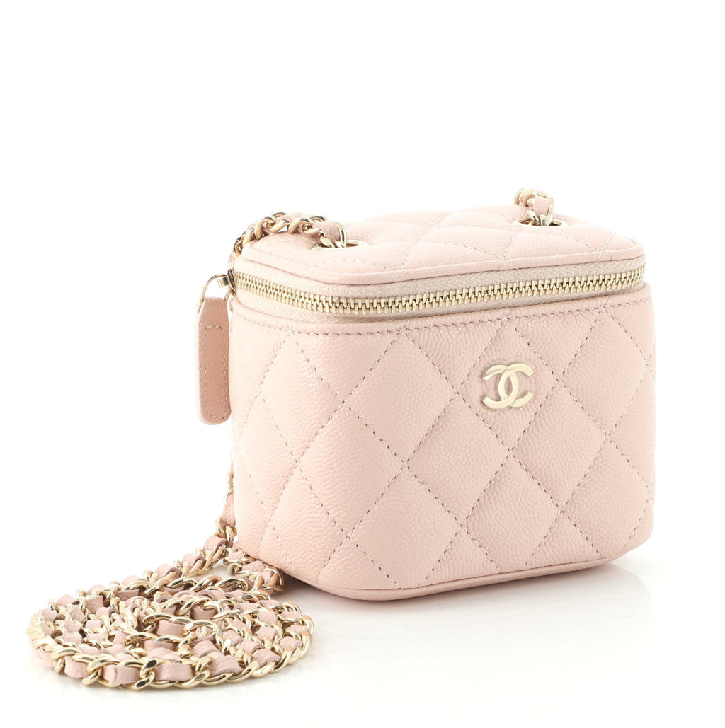 Classic Vanity Case with Chain Quilted Caviar Mini